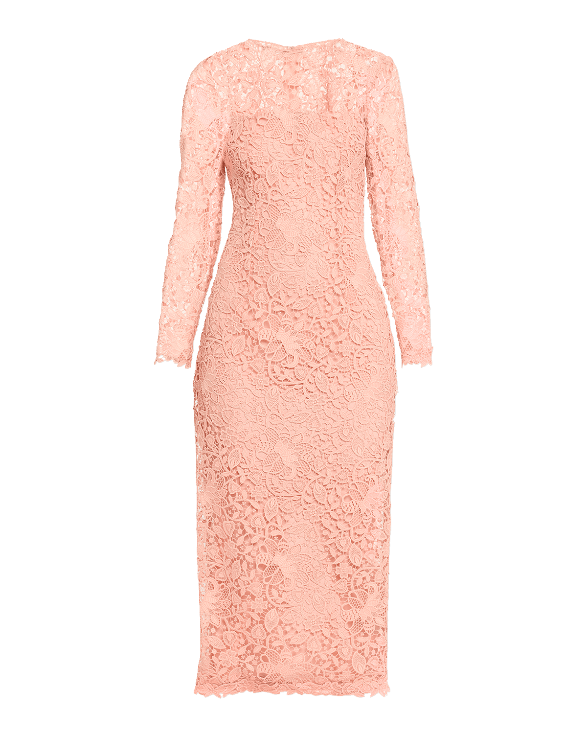 Carolina Herrera Lace Crewneck Midi Dress