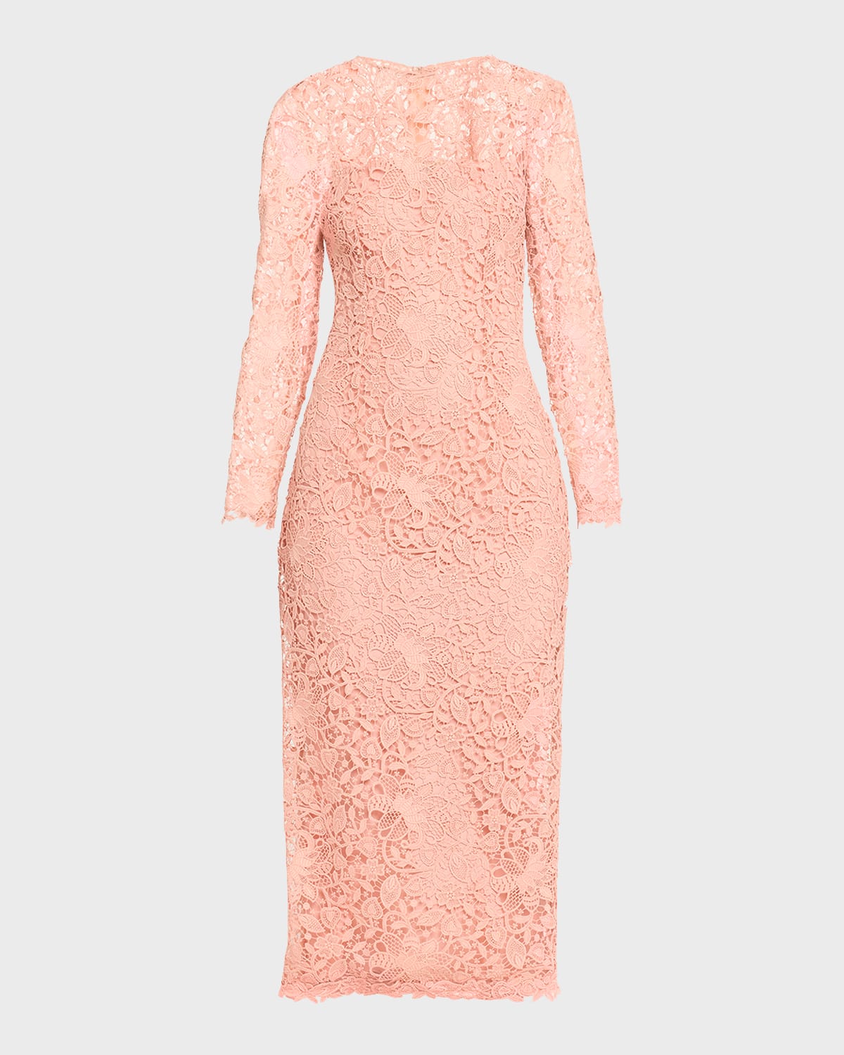 Carolina Herrera Lace Crewneck Midi Dress
