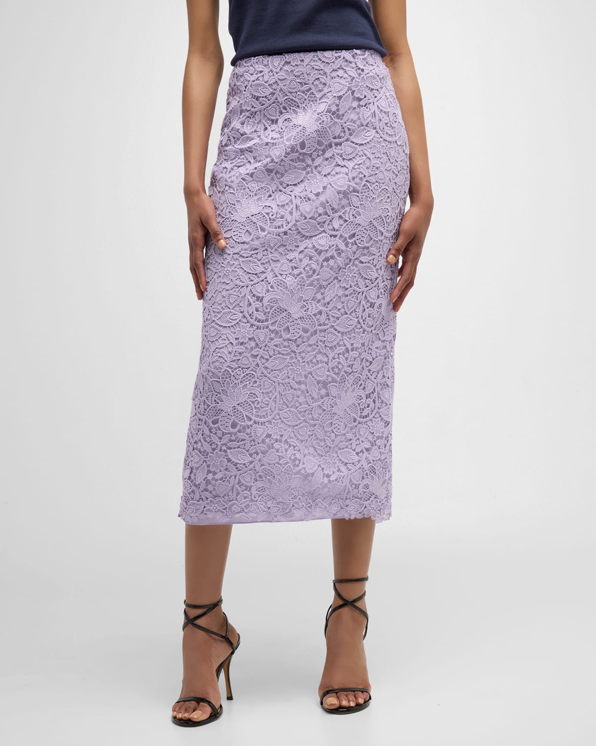 Carolina Herrera Lace Midi Skirt