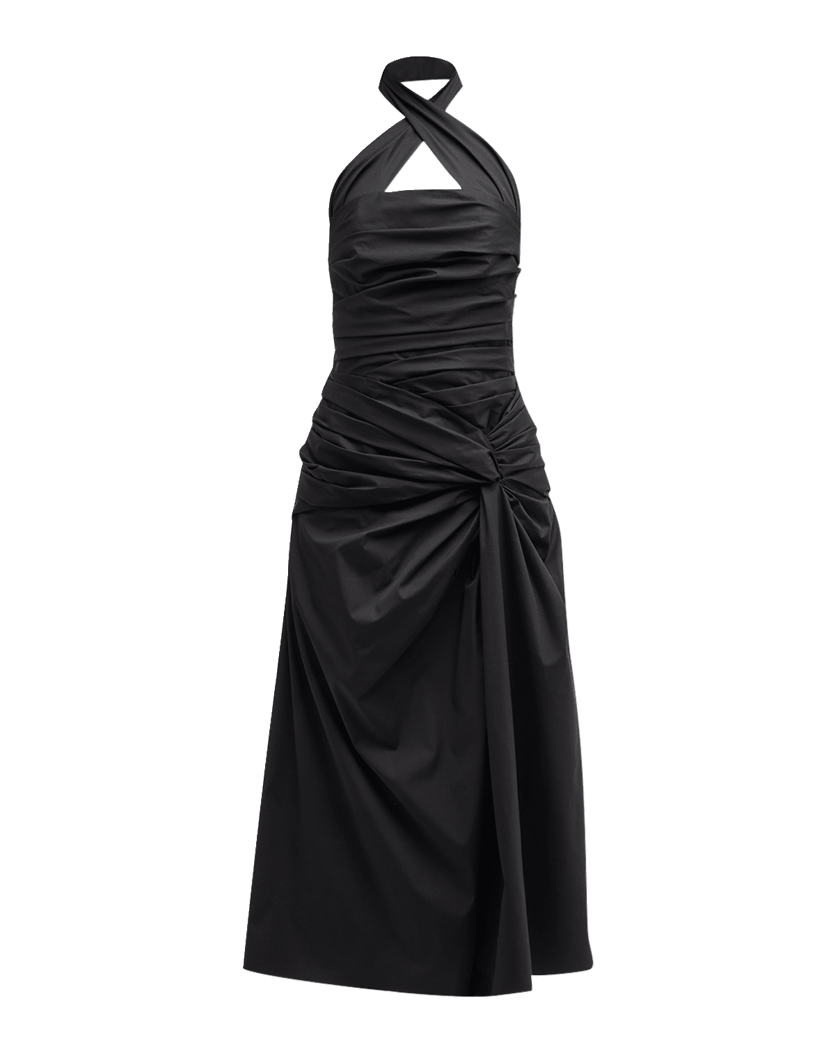 Carolina Herrera Gathered Halter Midi Dress