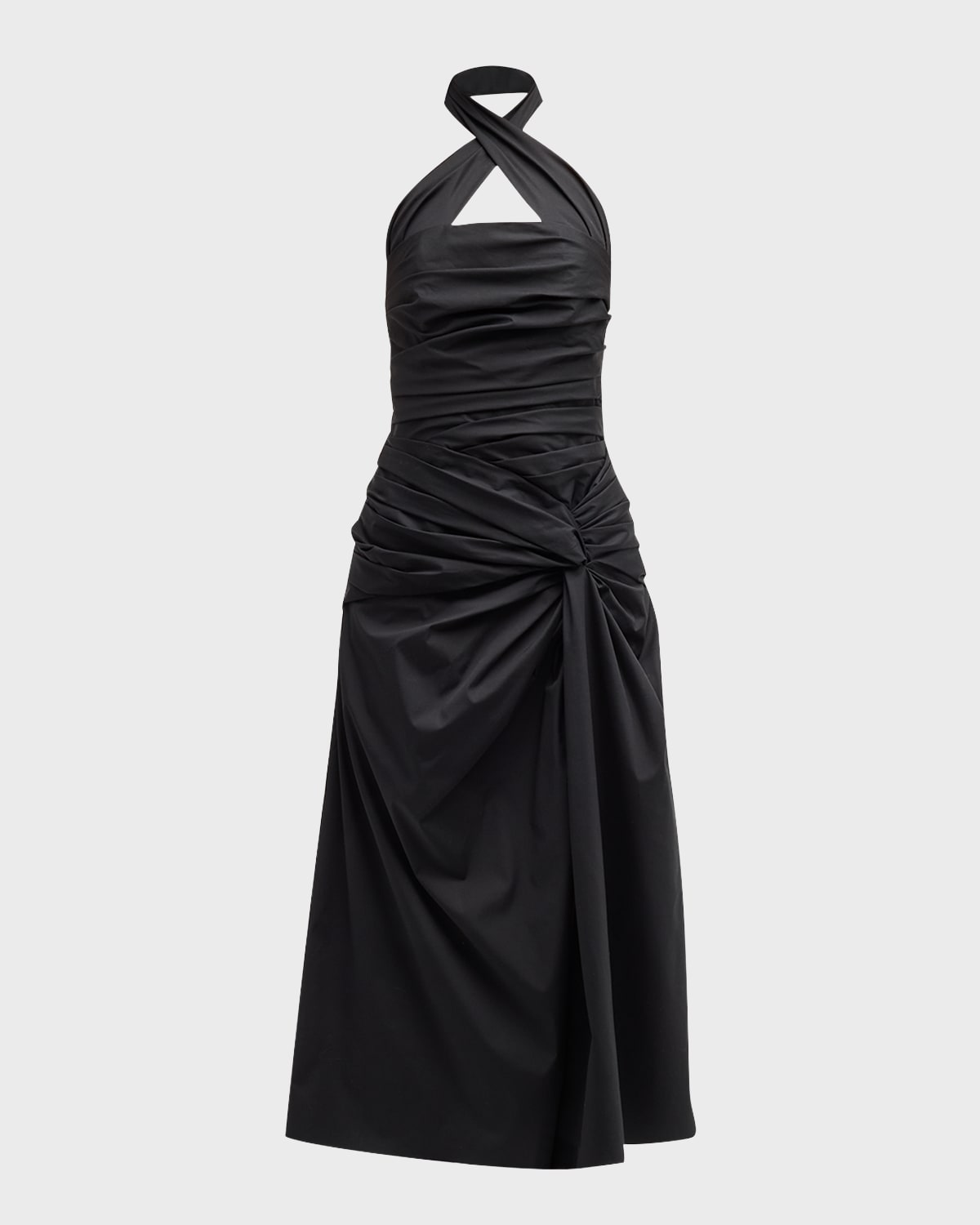 Carolina Herrera Gathered Halter Midi Dress