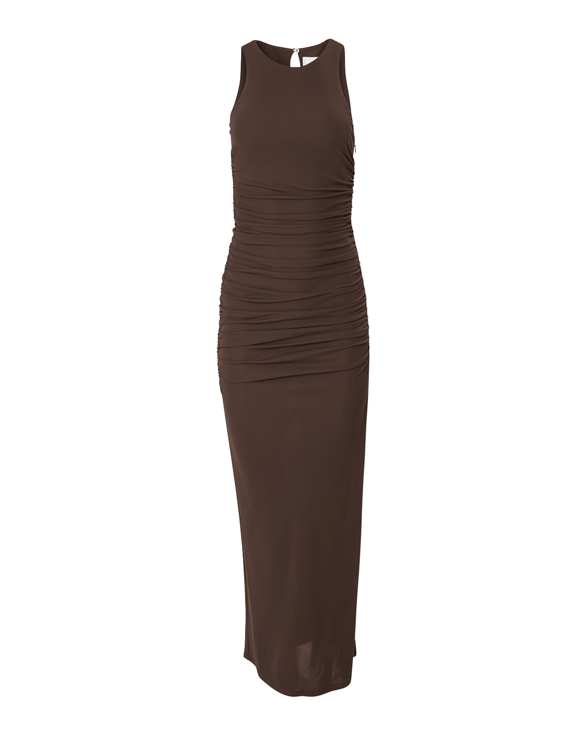 Carolina Herrera Ruched Jersey Sleeves Maxi Dress