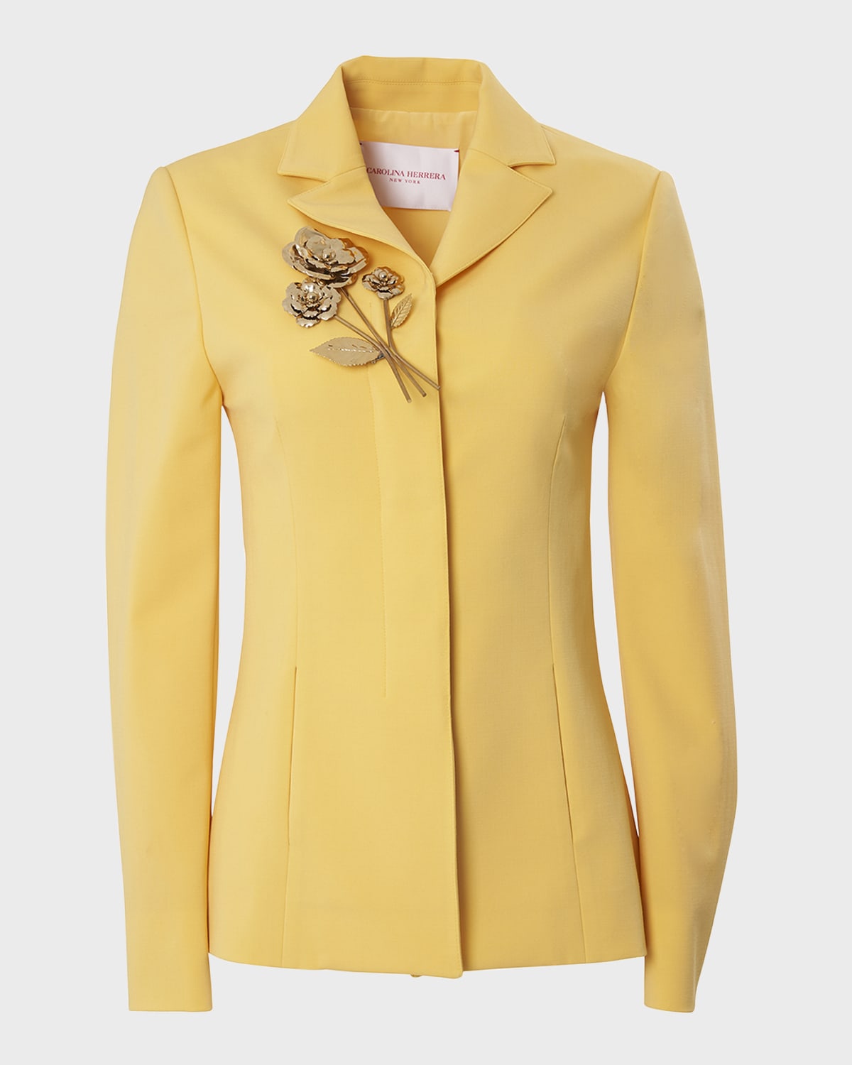 Carolina Herrera Wool Single-Breasted Blazer Jacket