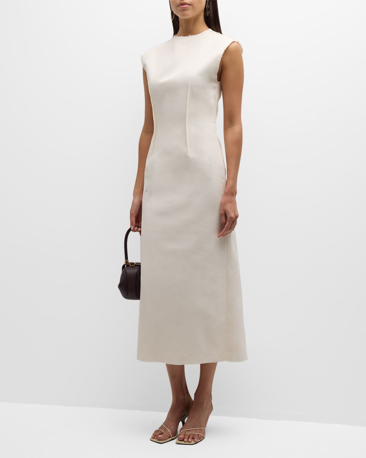 Gia Studios Sleeveless Raw-Trim Midi Dress
