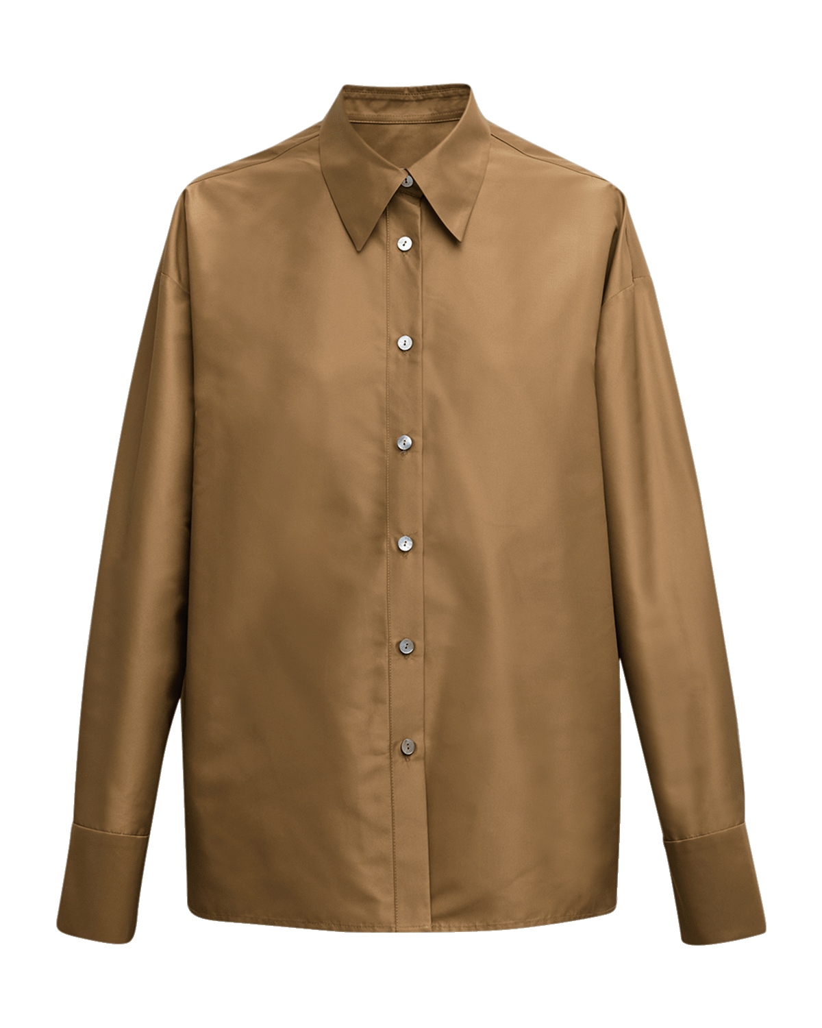 Gia Studios Button-Front Taffeta Shirt