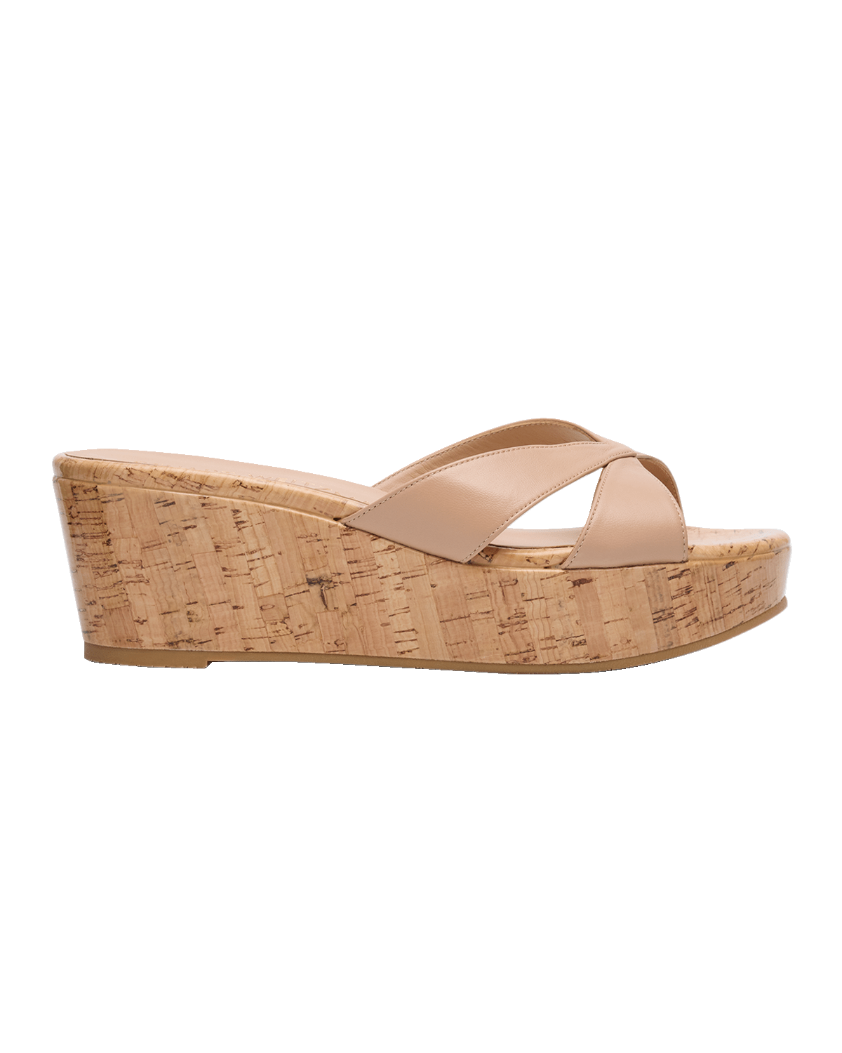 Stuart Weitzman Carmen Crisscross Leather Slide Sandals
