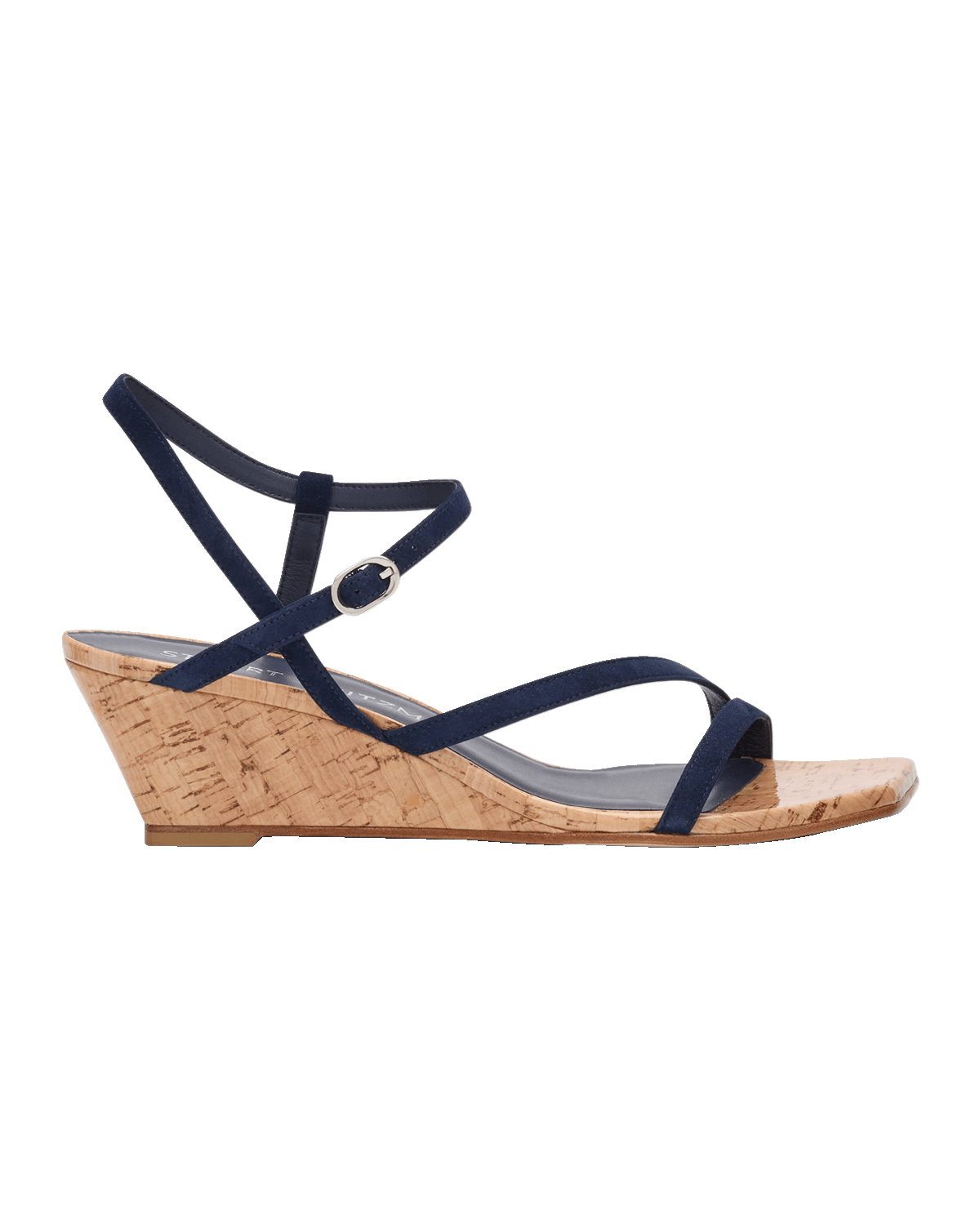 Stuart Weitzman Oasis Suede Ankle-Strap Wedge Sandals