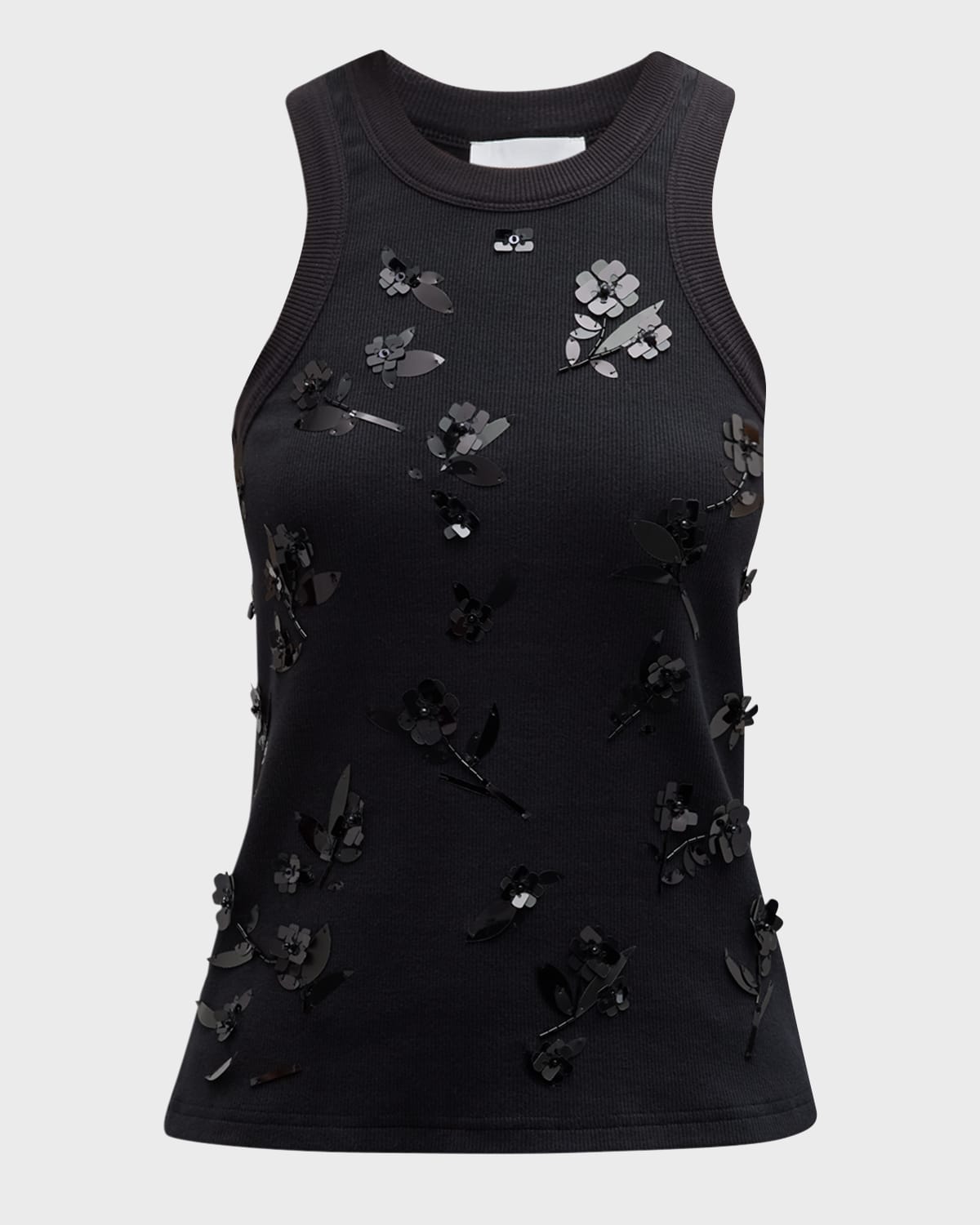 Ganni Embellished Rib-Jersey Tank Top