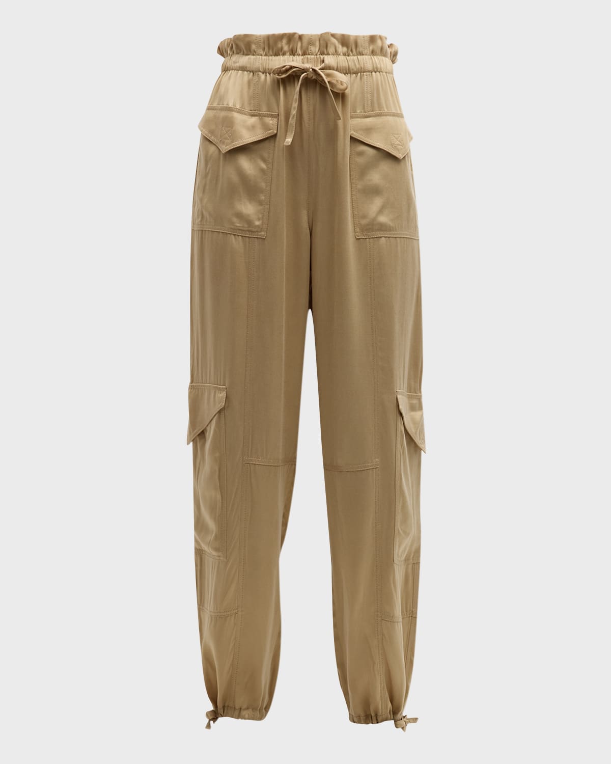 Ganni Washed Satin Cargo Joggers