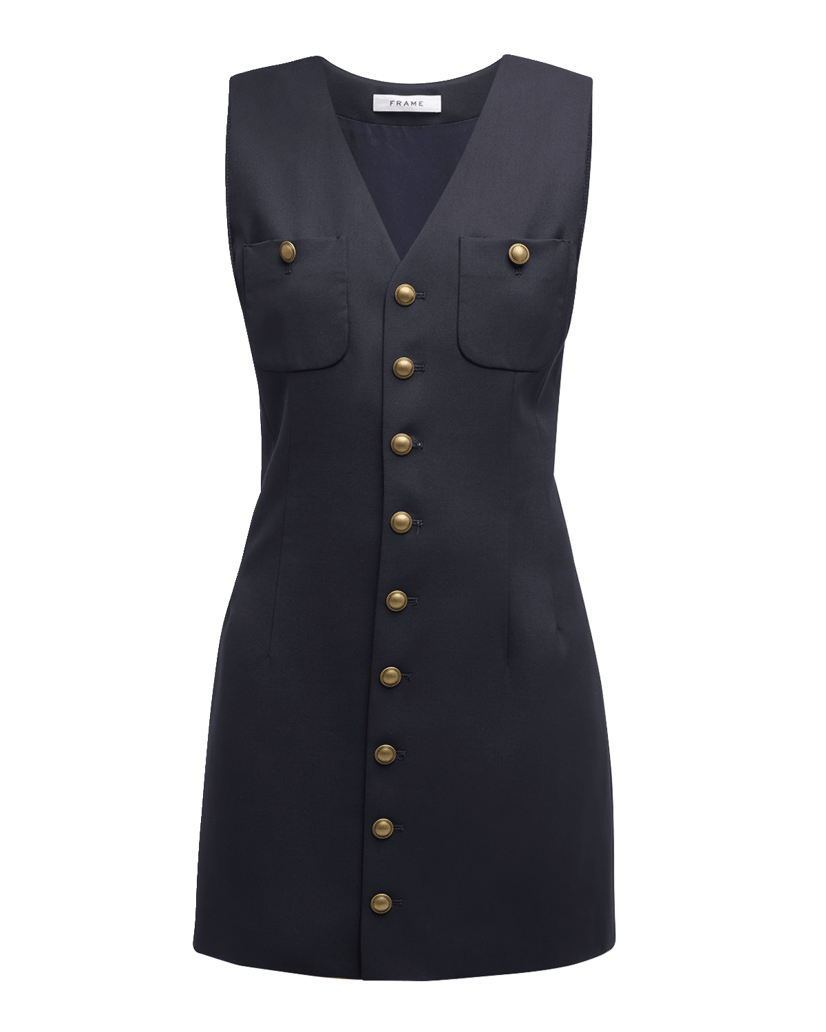 FRAME Tailored Button-Front Mini Dress