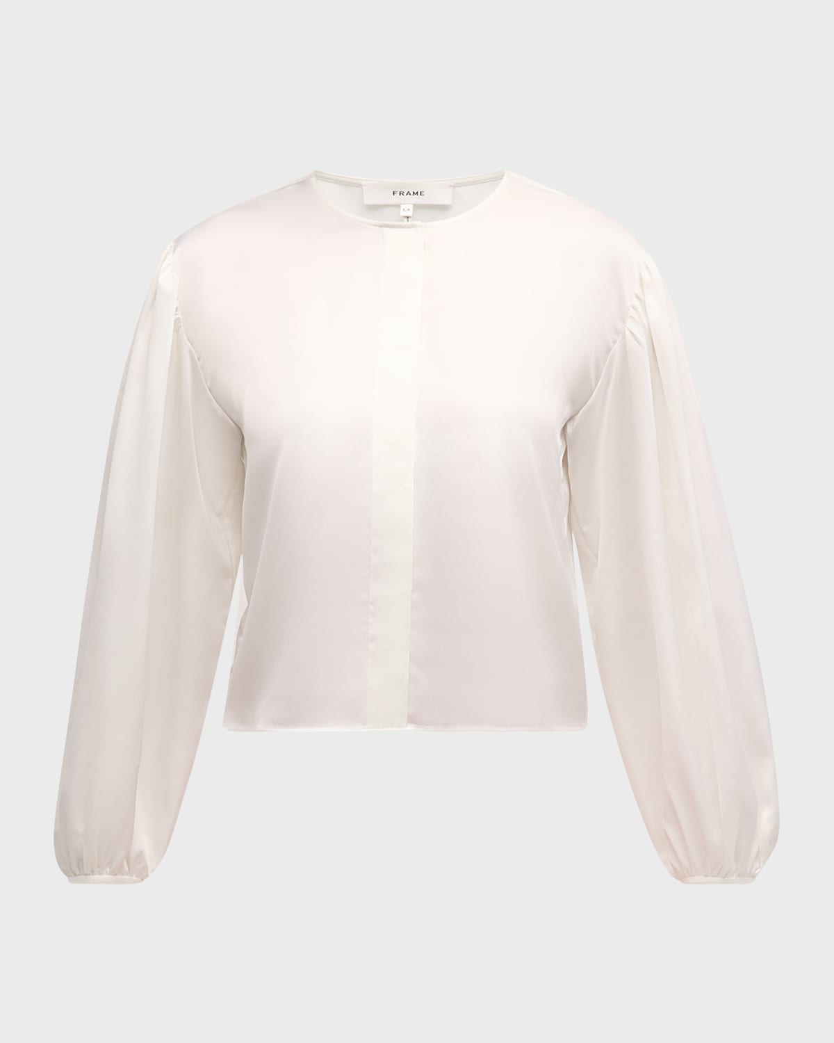 FRAME Angled Inset-Sleeve Blouse