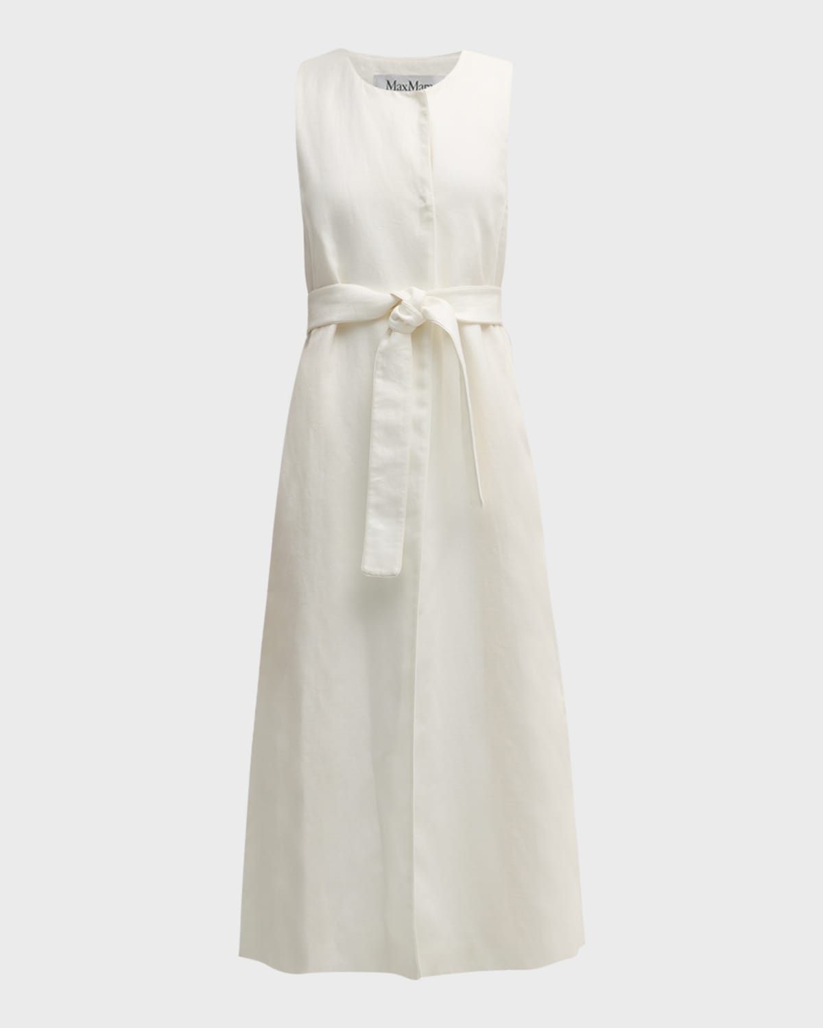 Max Mara Aureo Belted Linen Shirtdress