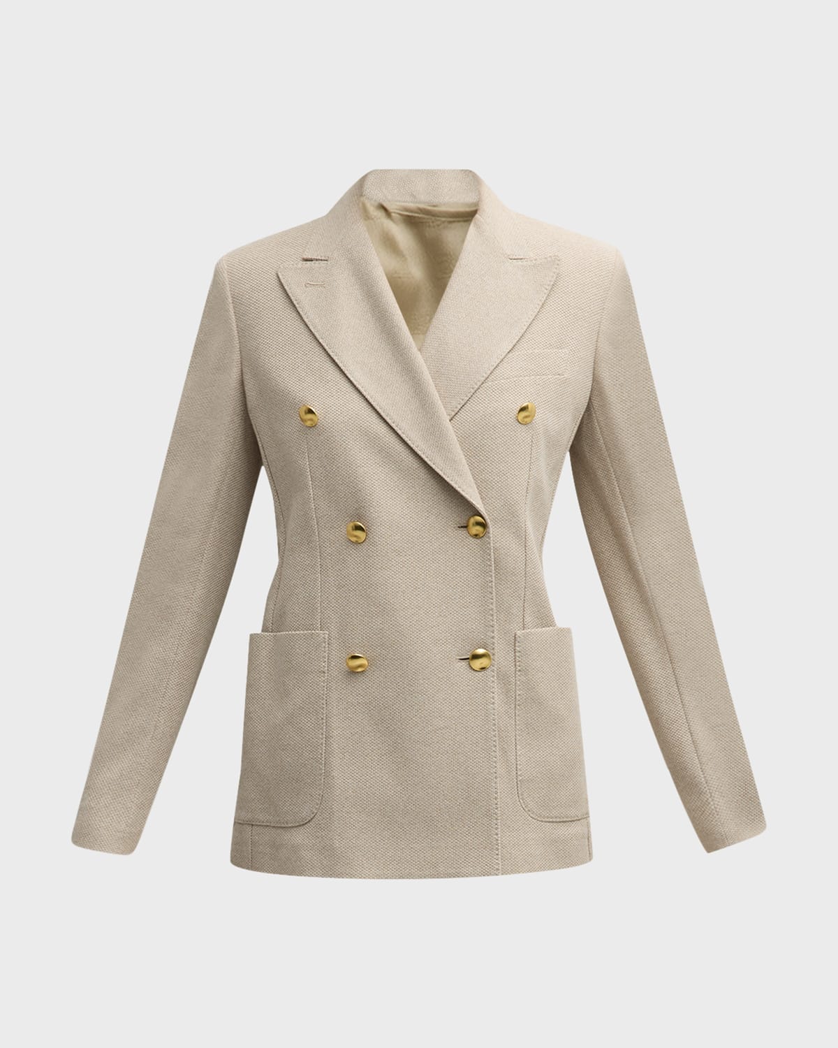 Max Mara Vanadio Pique Knit Double-Breasted Blazer Jacket