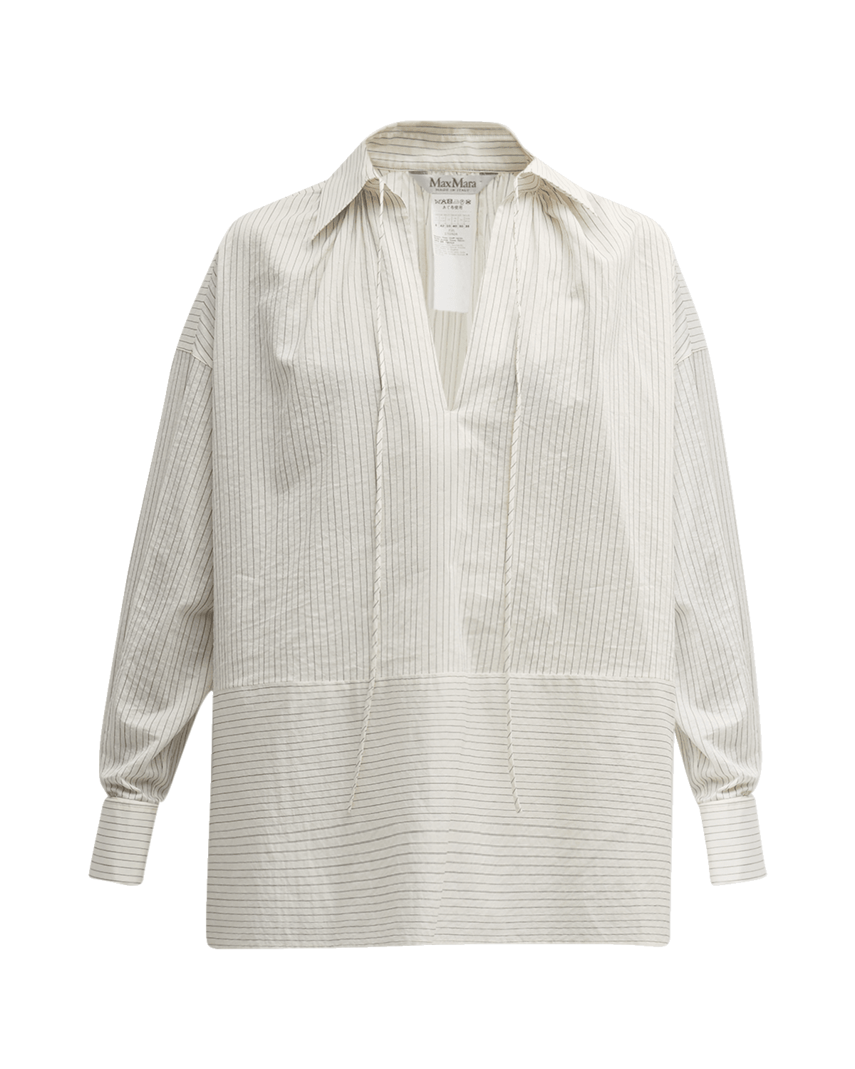 Max Mara Saletta Striped Tie-Neck Blouse