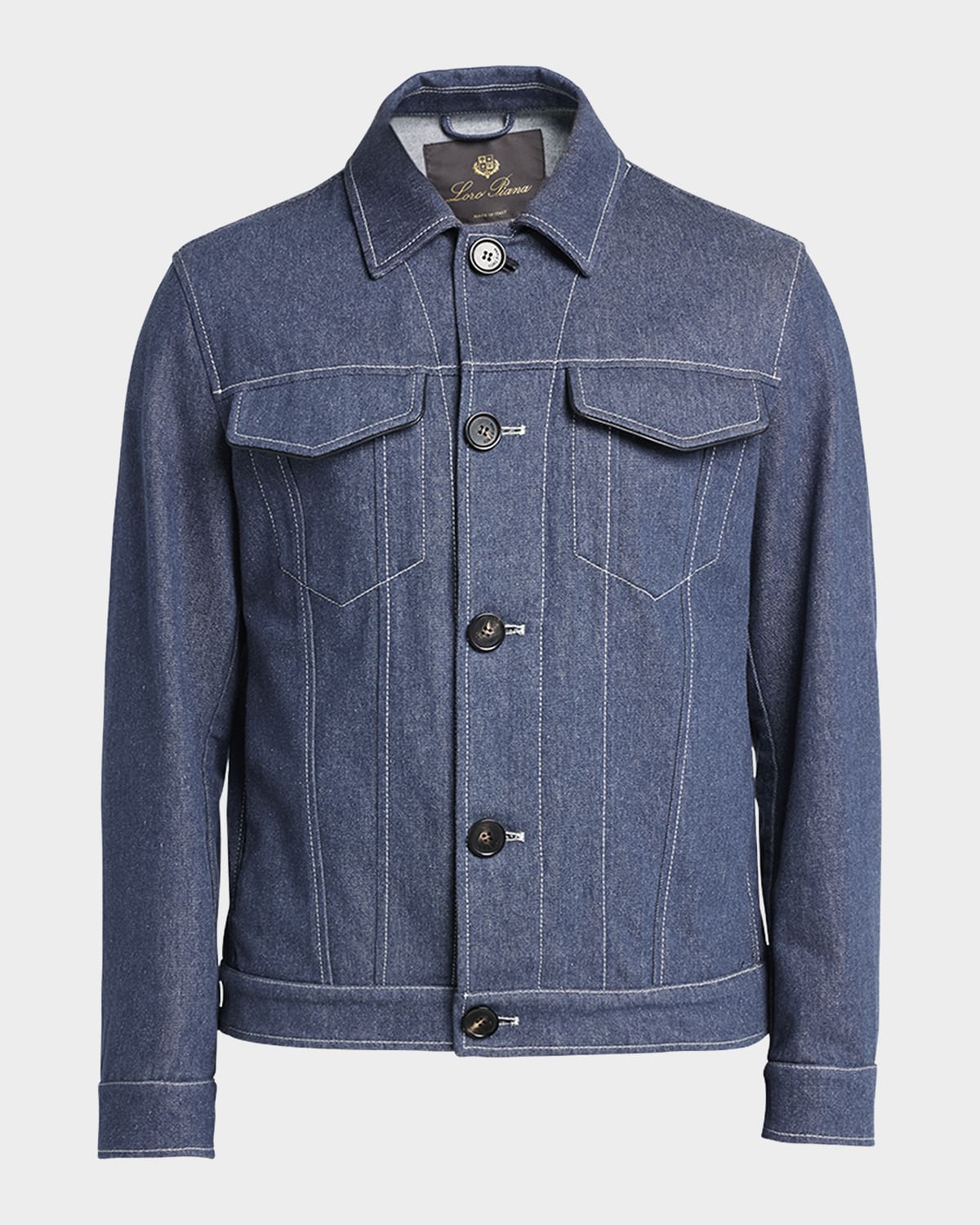 Loro Piana Men's Neive Button-Front Denim Jacket