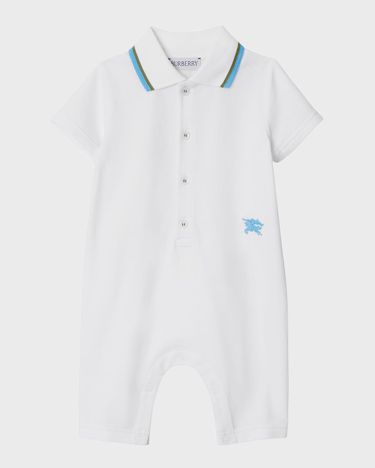 Burberry Boy's Tim Embroidered EKD Polo Coveralls, Size 3M-18M