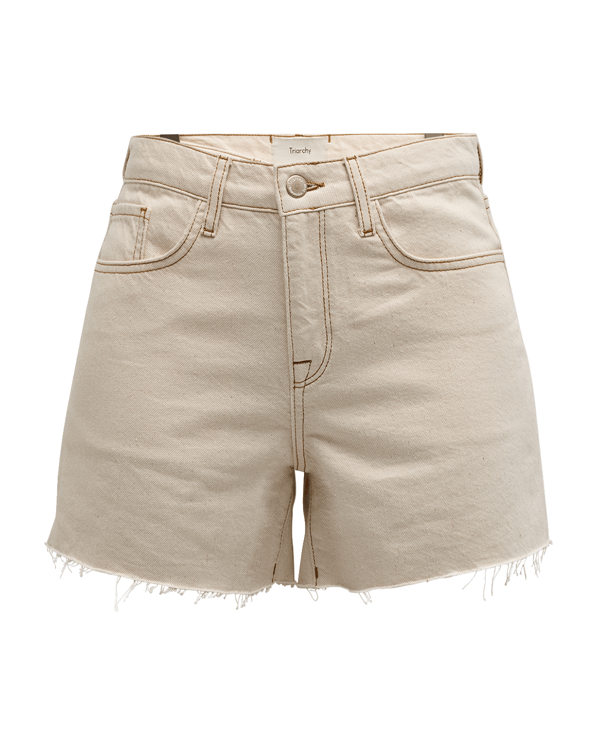 Triarchy T Long High-Rise Cut-Off Denim Shorts