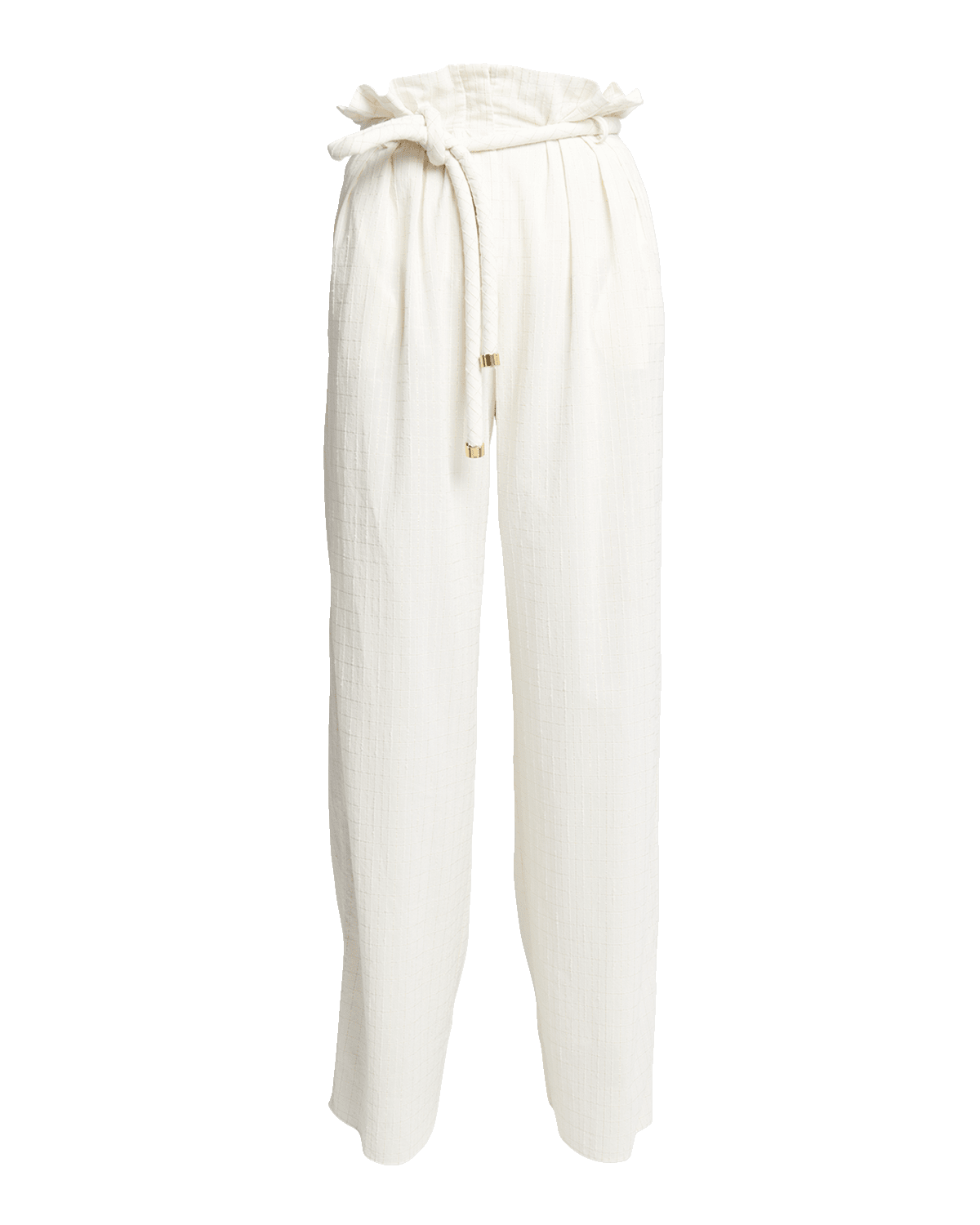 Loro Piana Tristin Mini Check Pants with Tie Belt