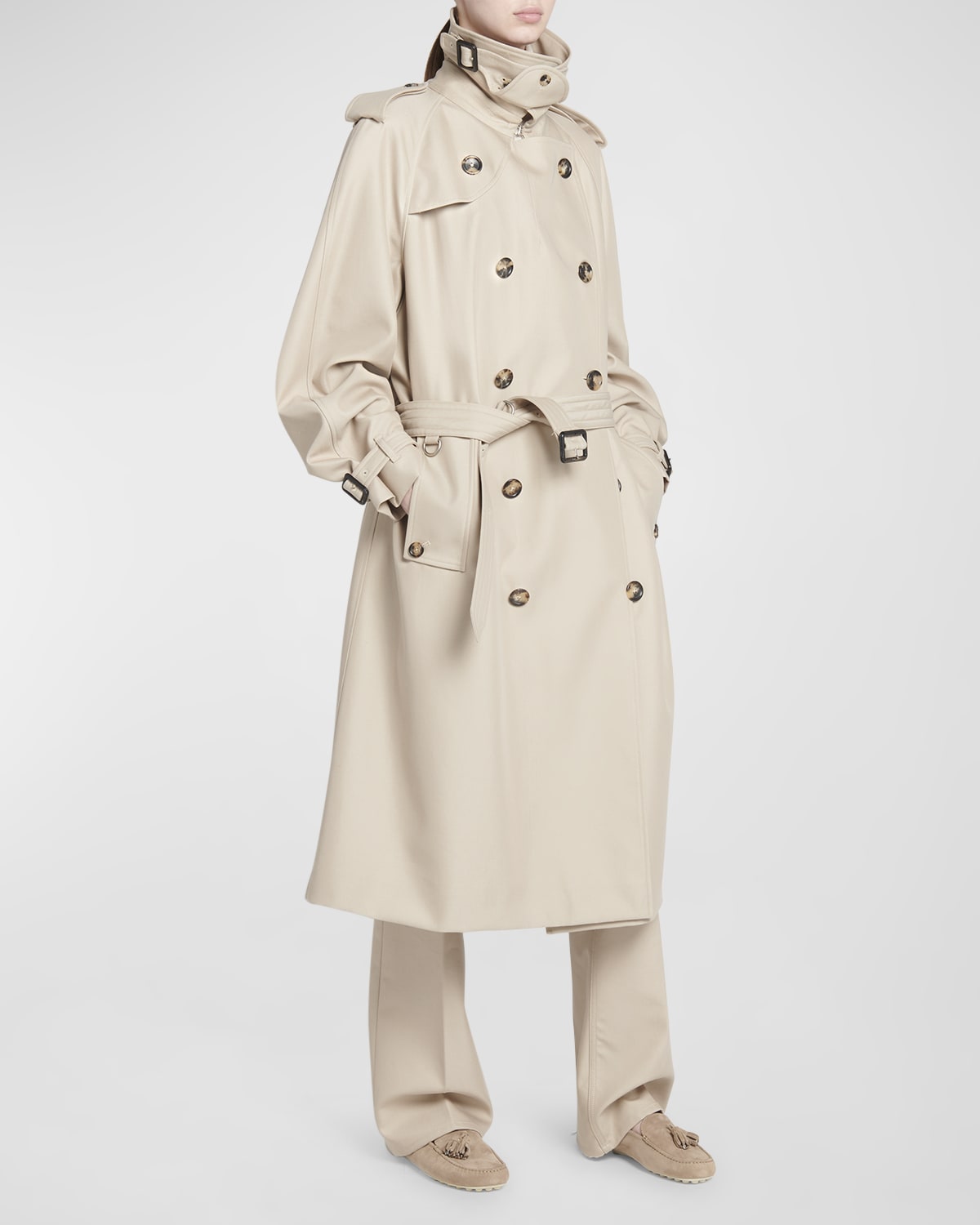 Loro Piana Dewey Belted Luxury Cotton-Silk Trench Coat