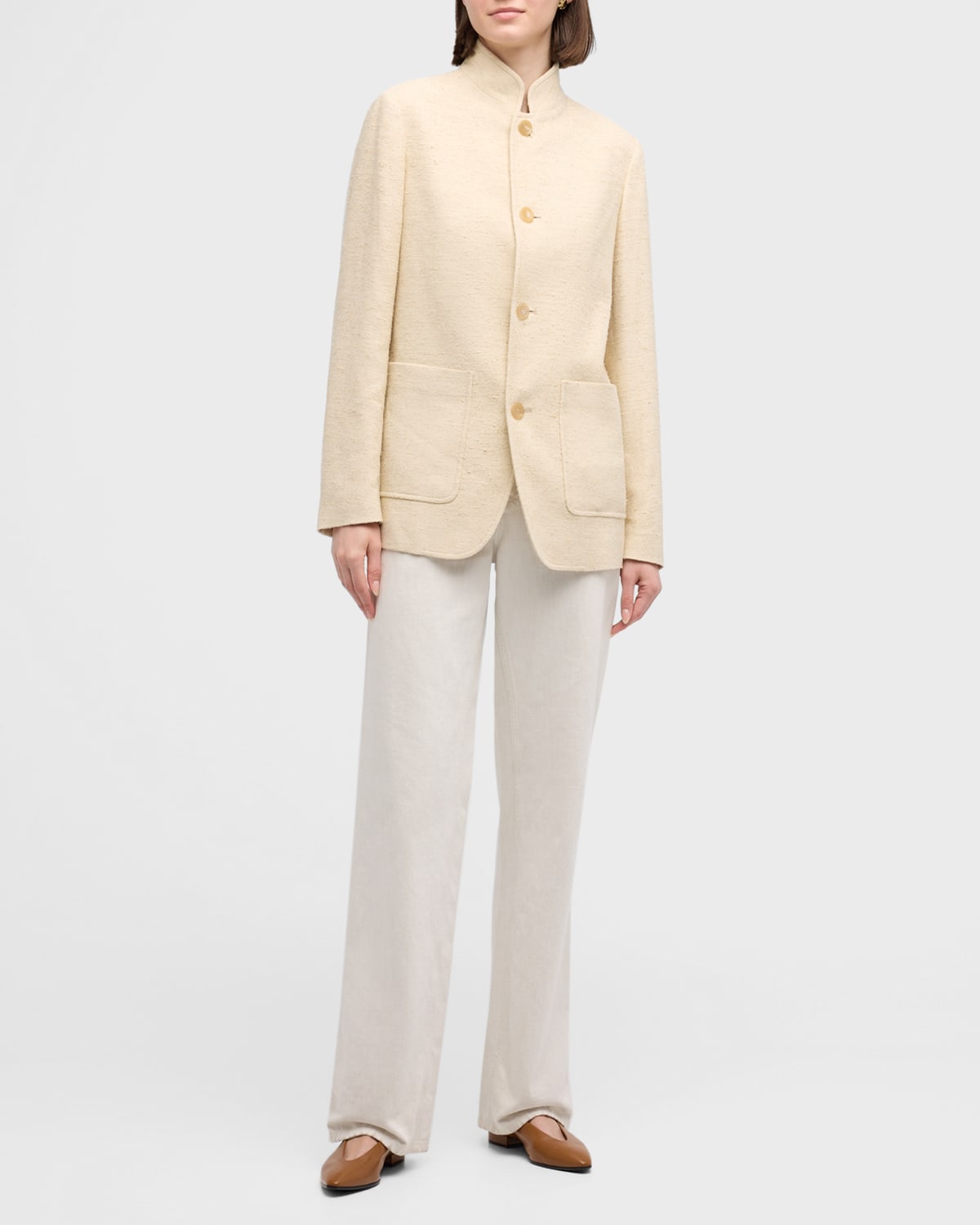 Loro Piana Iconic Spagna Wool Silk Single-Breasted Jacket