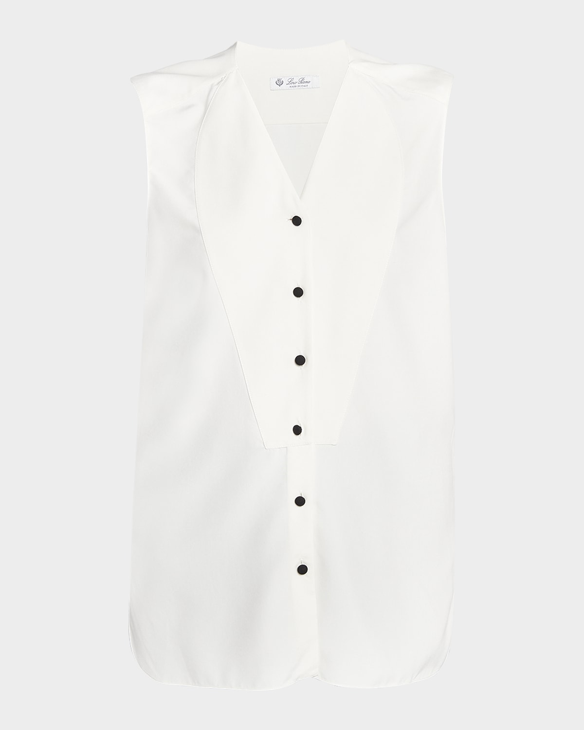 Loro Piana Caylee Silk Dyed Button-Front Blouse