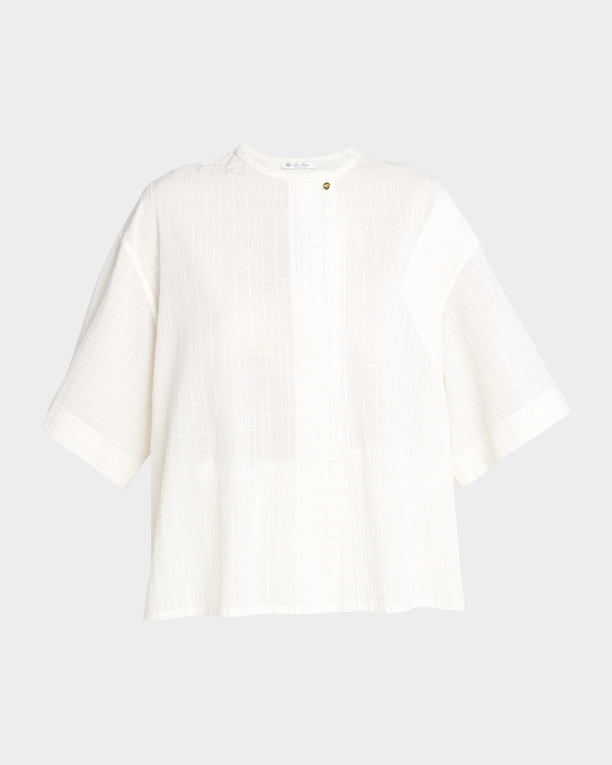 Loro Piana Adriana Mini Check Lurex Blouse