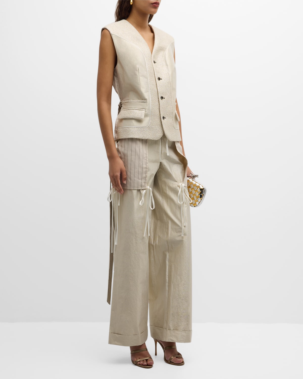 CHRISTOPHER JOHN ROGERS Metallic Taffeta Inside Out Vest