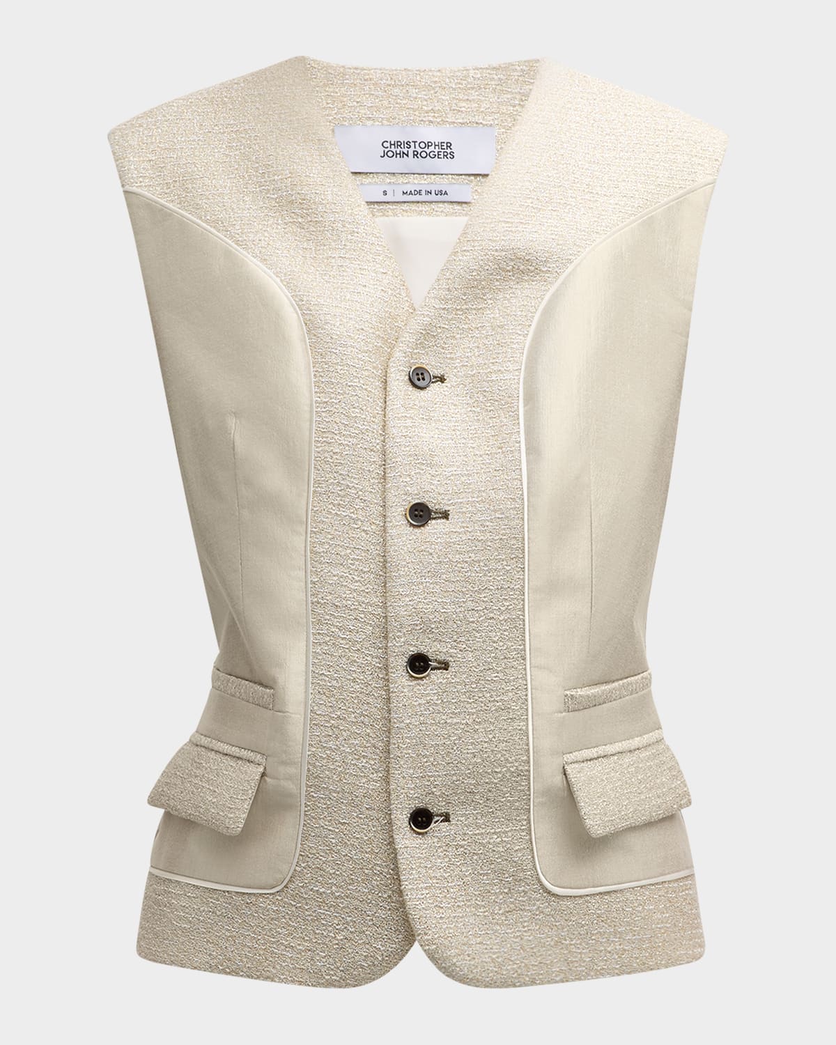 CHRISTOPHER JOHN ROGERS Metallic Taffeta Inside Out Vest