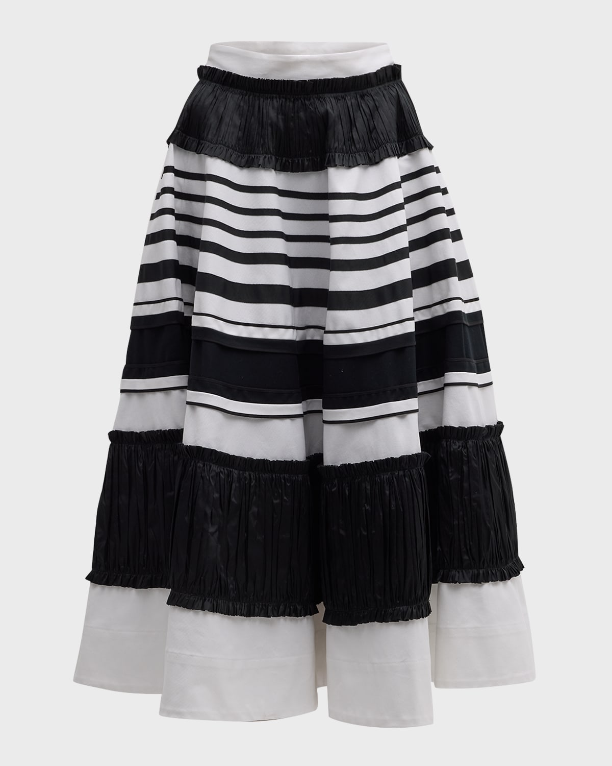 CHRISTOPHER JOHN ROGERS Crushed Ruffle Circle Maxi Skirt