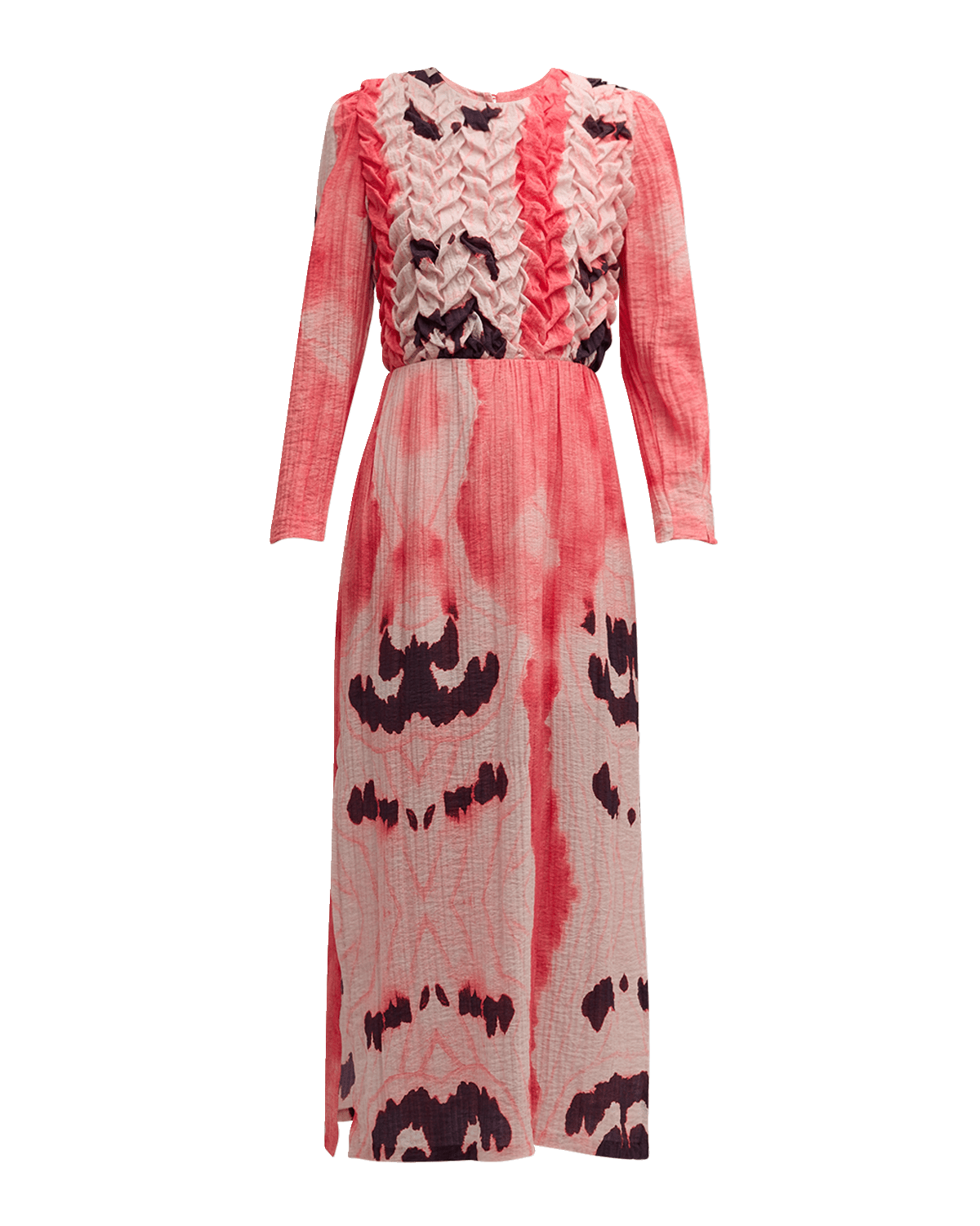 Atelier 17.56 Paloma Smocked Abstract-Print Maxi Dress
