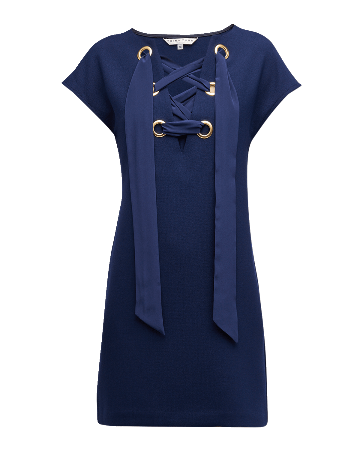 Trina Turk Orlando Lace-Up Cap-Sleeve Mini Dress