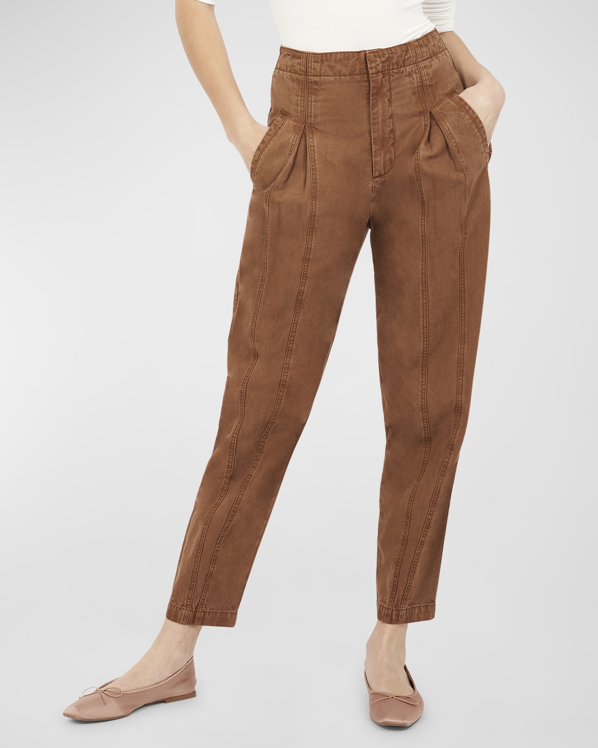 Joie Elettra Cropped High-Rise Tapered Pants