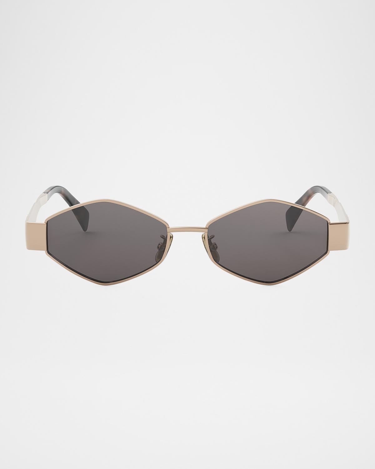 CELINE Men's Triomphe Metal and Nylon Oval Sunglasses