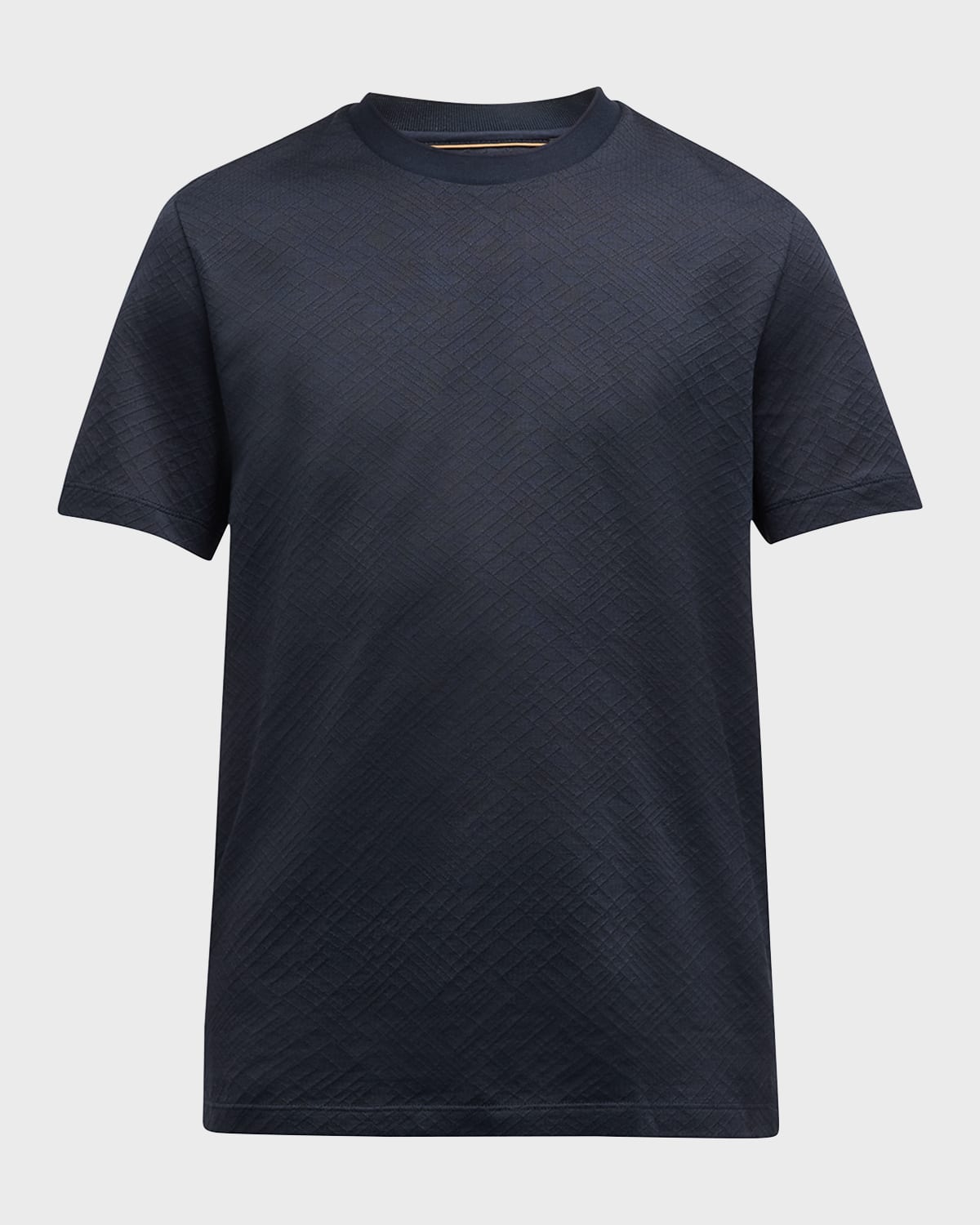 BOSS Camel Men's Cotton Jacquard Crewneck T-Shirt