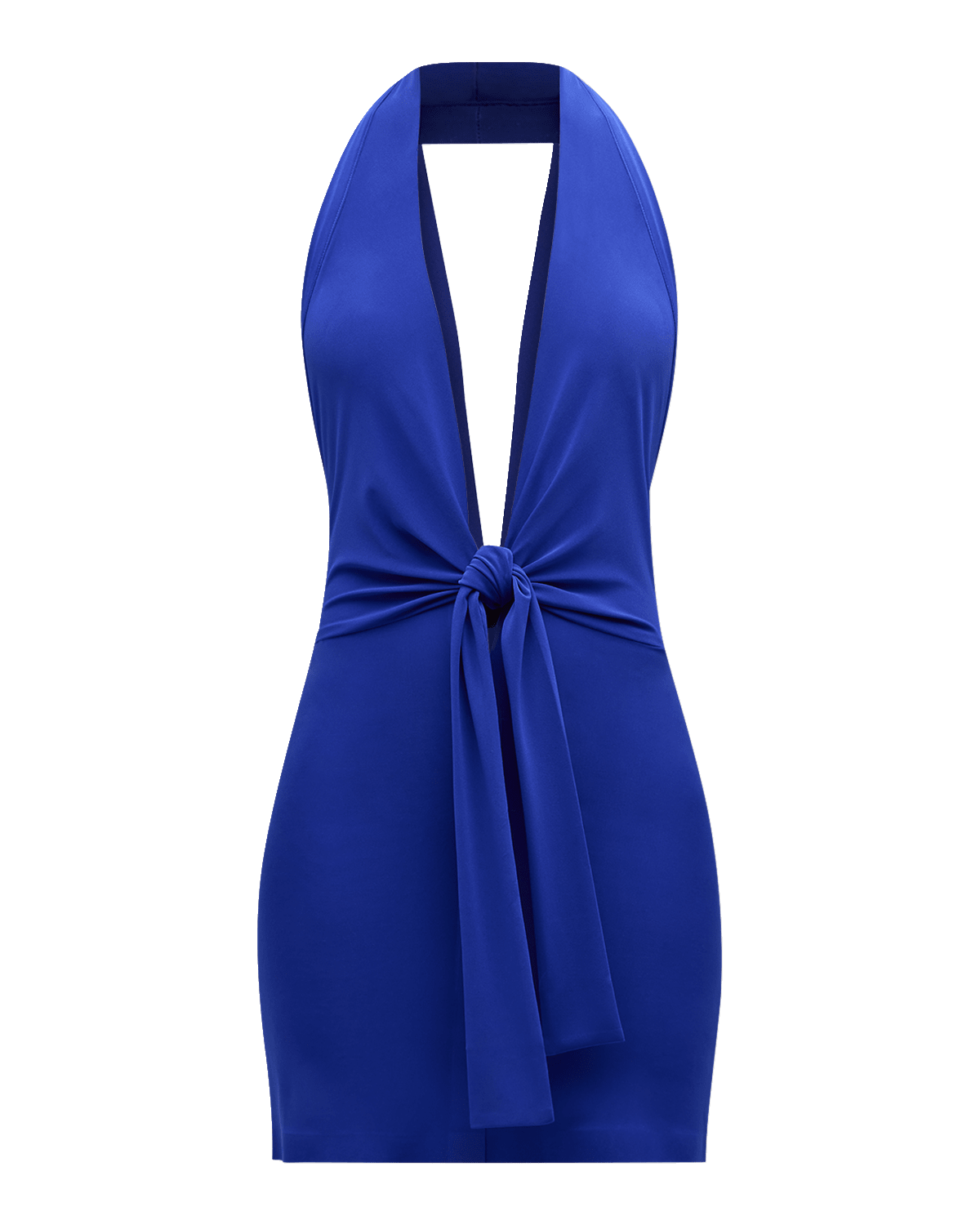 Norma Kamali Tie-Front Halter Mini Dress