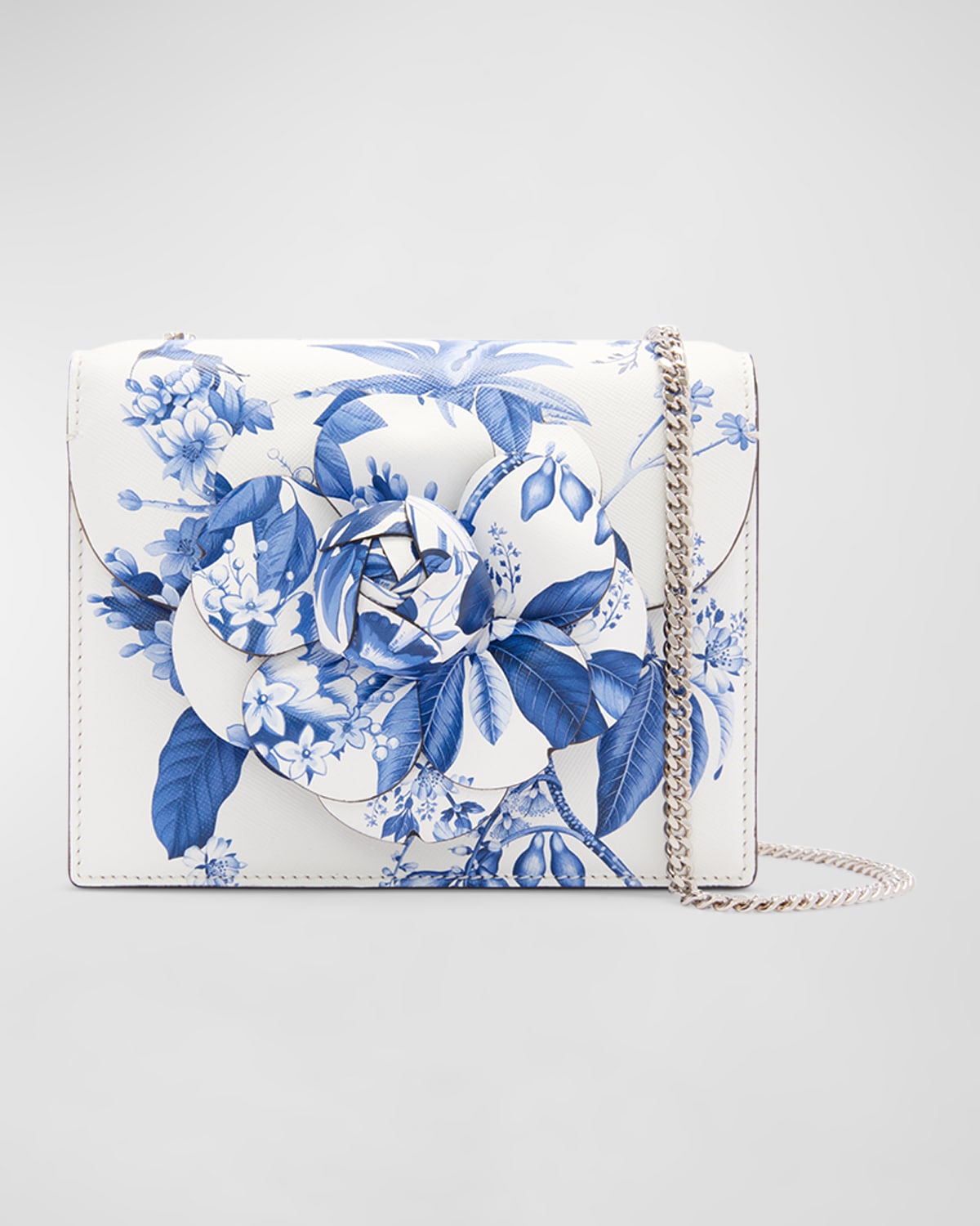 Oscar de la Renta Tro Flower Leather Crossbody Bag