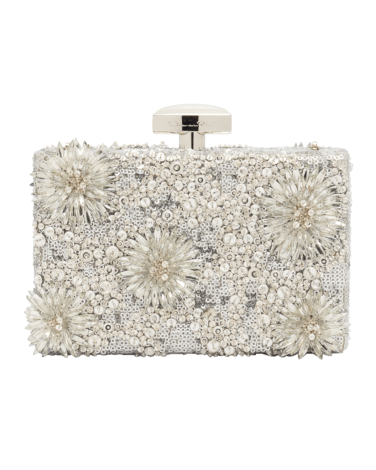 Oscar de la Renta Embellished Satin Clutch Bag