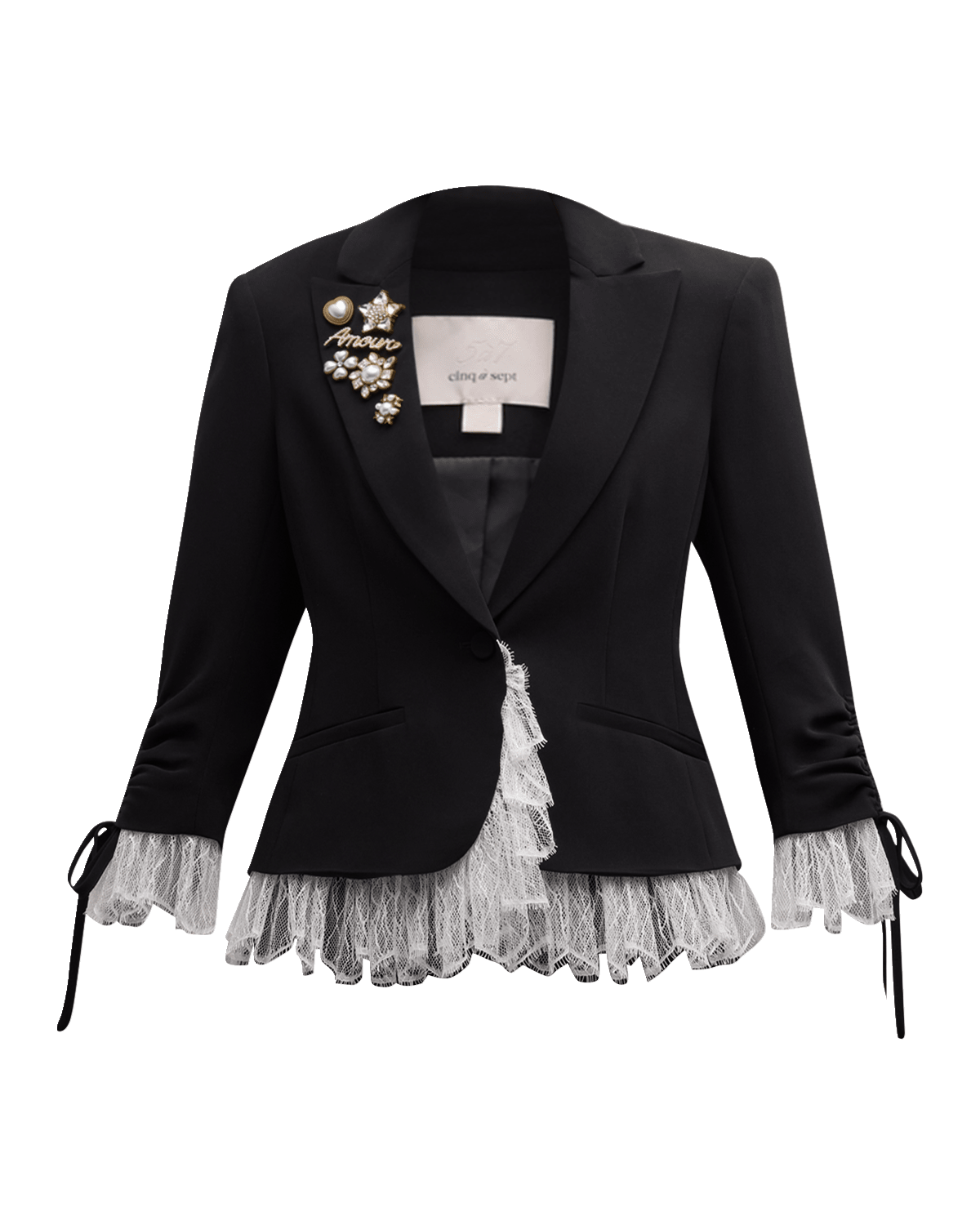 Cinq a Sept Le Petit Lace and Brooch Roxie Blazer