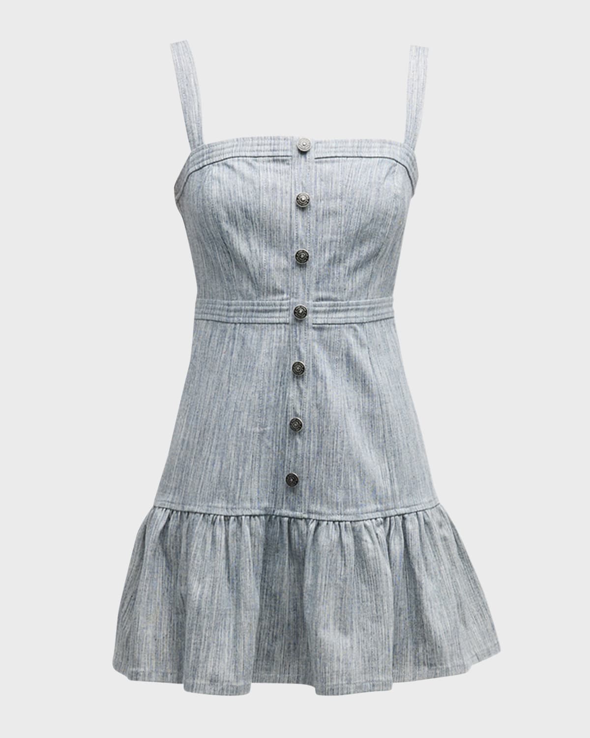 Cinq a Sept Mina Square-Neck Mini Pinafore Dress