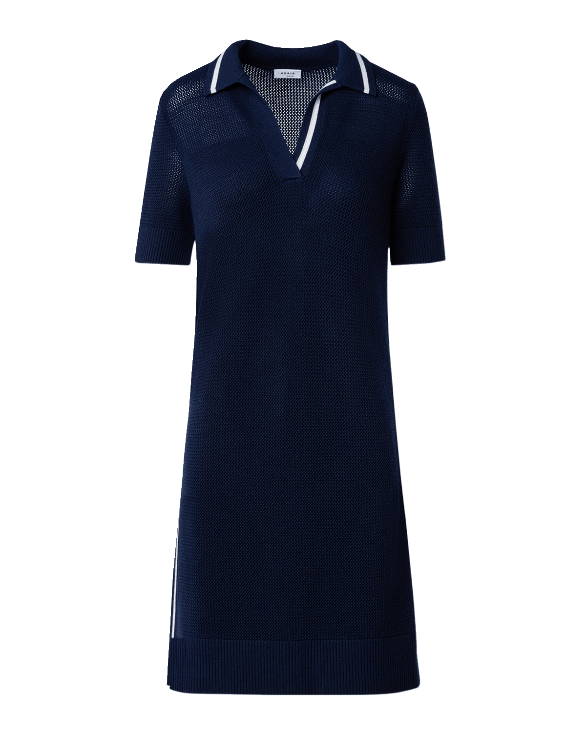 Akris punto Short-Sleeve Signature Mesh Knit Polo Shirtdress