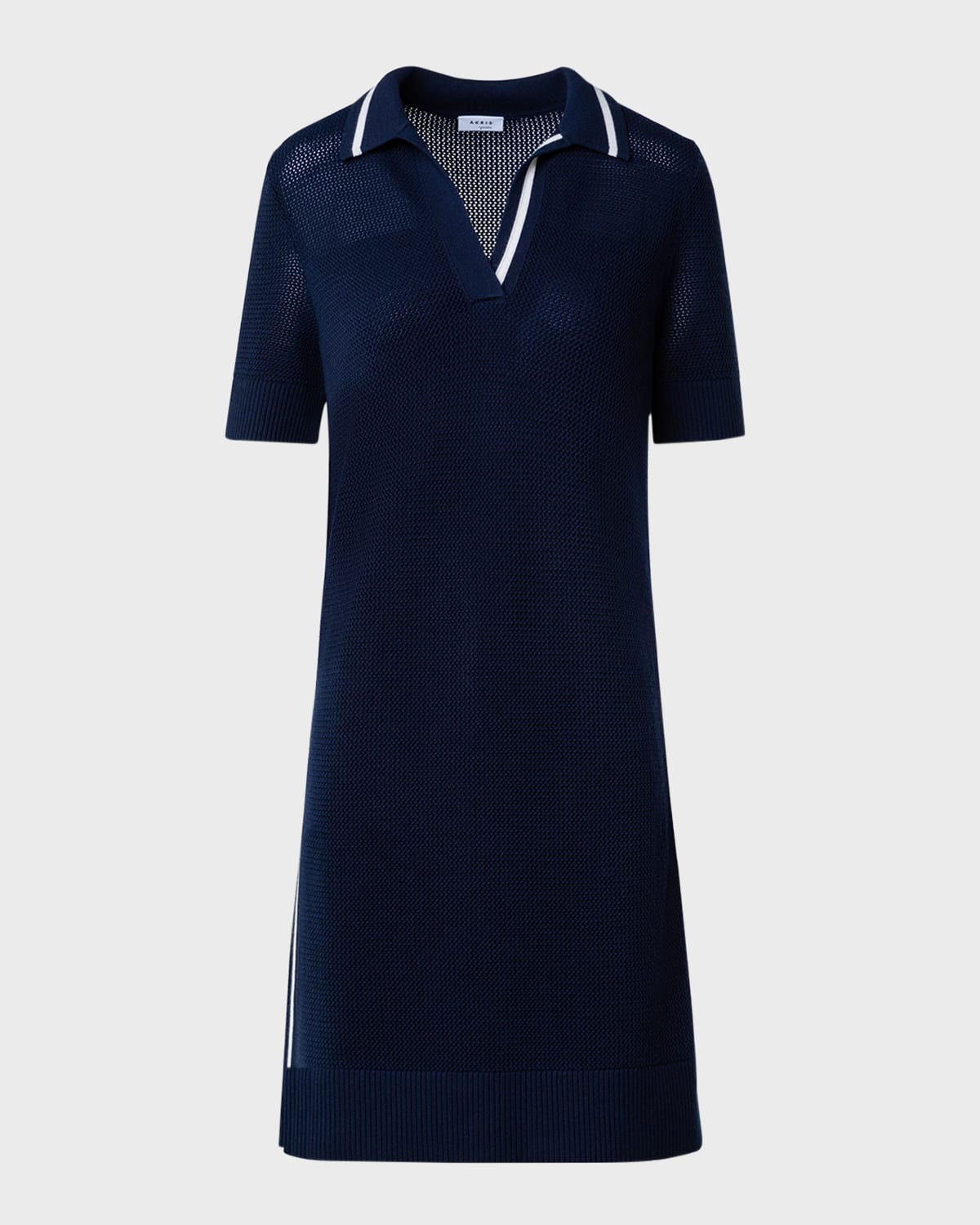 Akris punto Short-Sleeve Signature Mesh Knit Polo Shirtdress