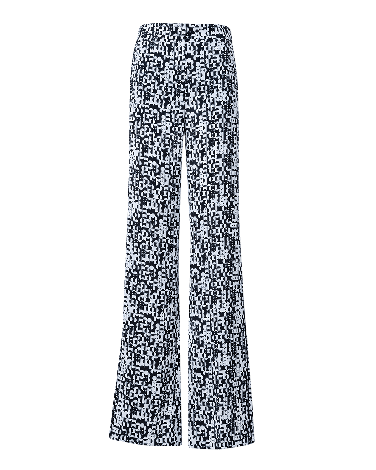 Akris punto Marla Mini Half Circle Grid-Print Straight-Leg Moss Crepe Pants