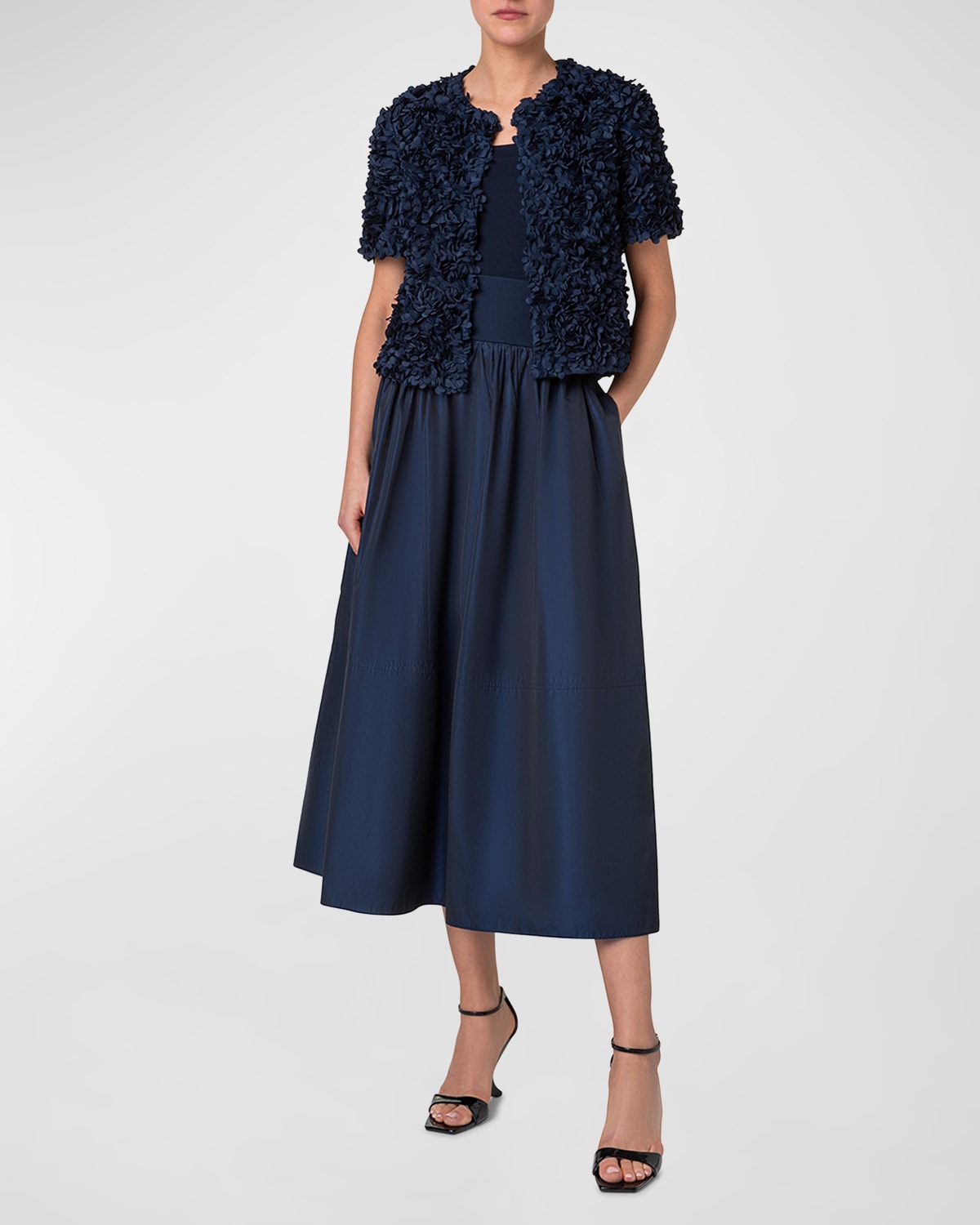 Akris punto Lasercut Floral Short Jacket