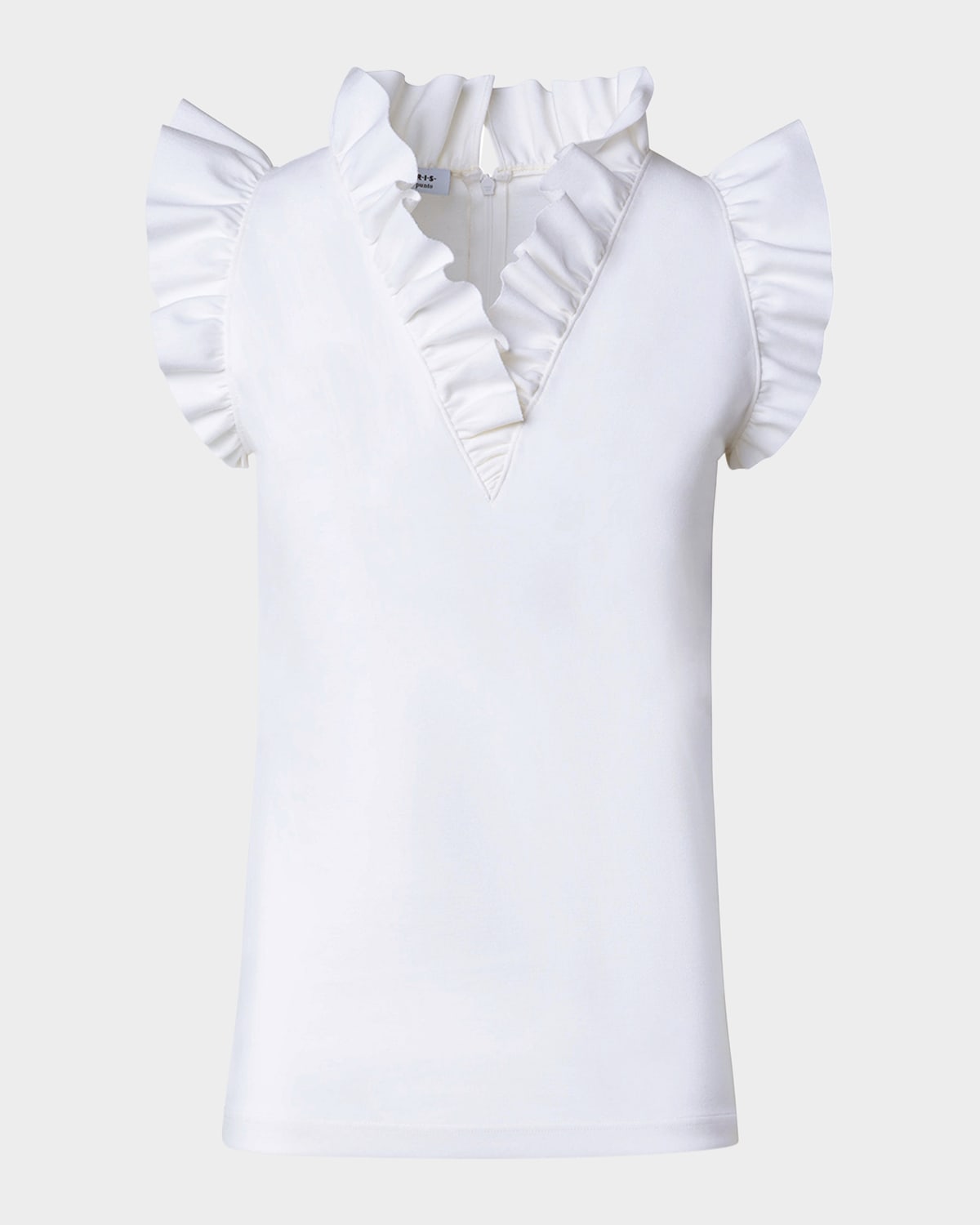 Akris punto Signature Jersey Top with Ruffled Detail