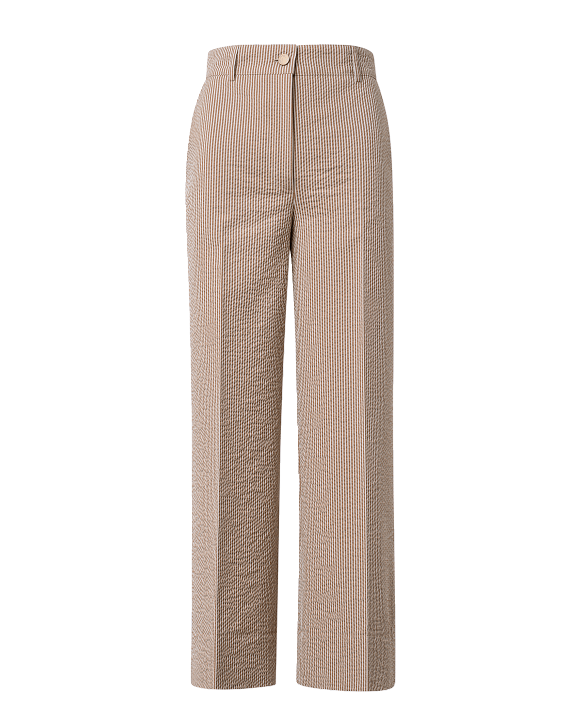 Akris punto Chiara High-Rise Cotton-Blend Seersucker Wide-Leg Ankle Pants