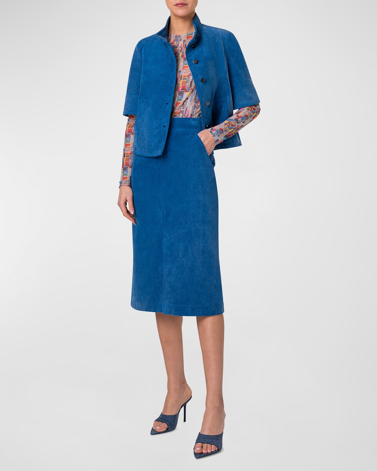 Akris punto Washed Stretch Corduroy Short Jacket