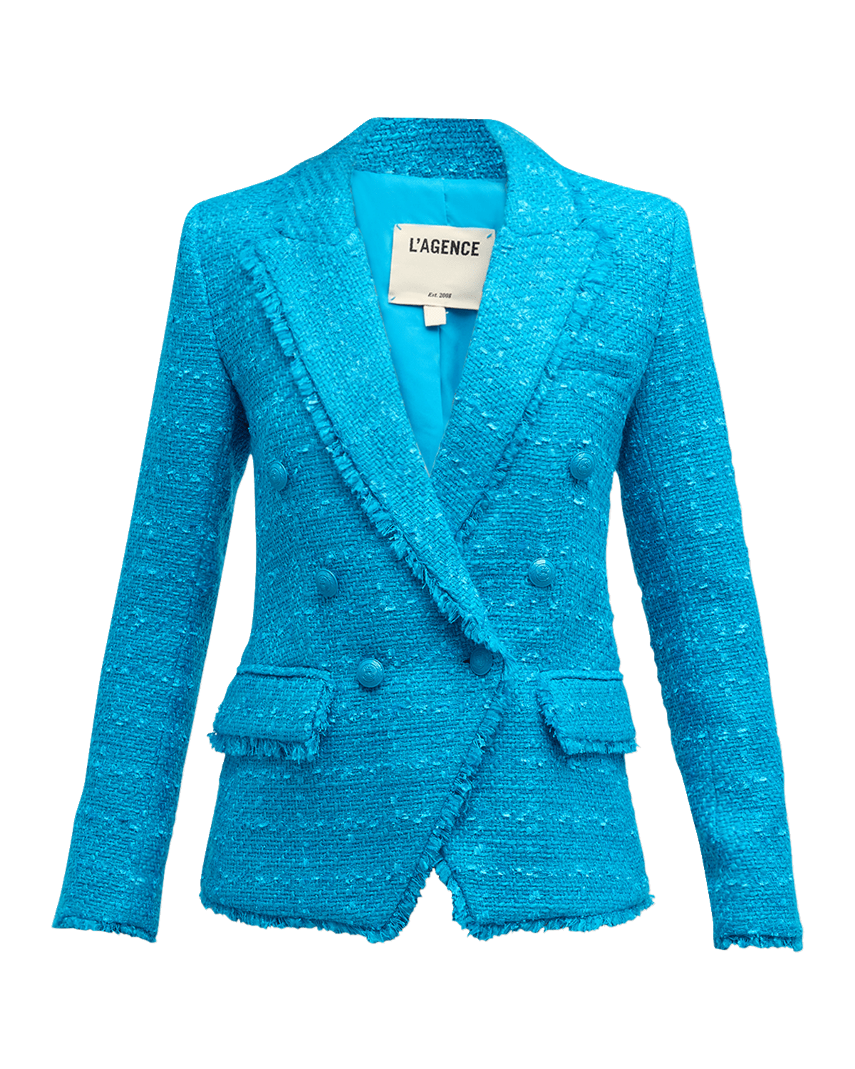 L'Agence Kenzie Fringe-Trim Tweed Blazer