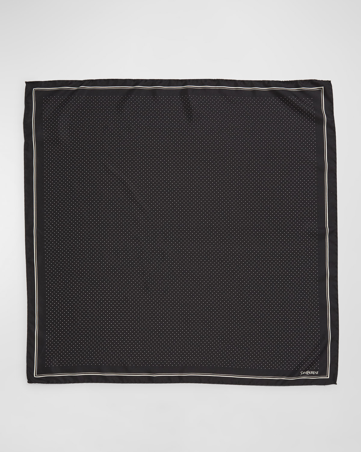 Saint Laurent Mini Polka-Dot Silk Square Scarf
