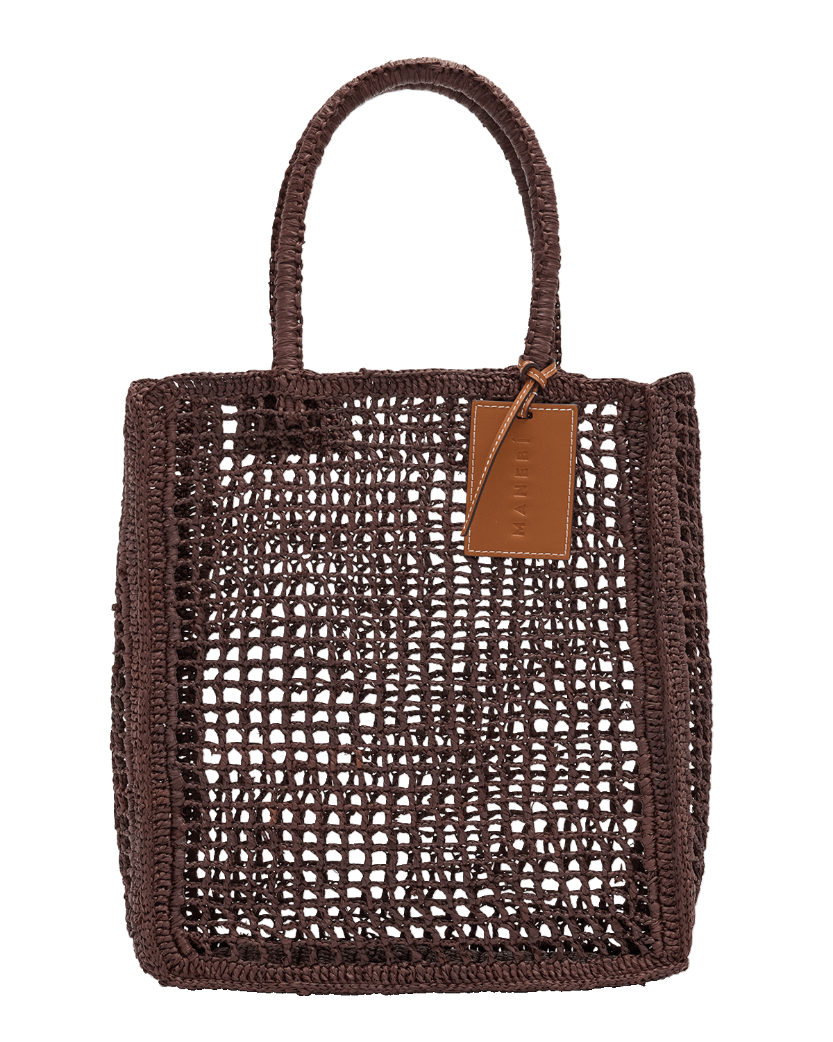 Manebi Net Raffia Tote Bag