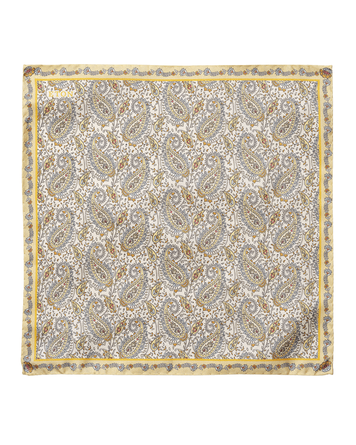 Eton Men's Paisley-Print Tussah Silk Pocket Square
